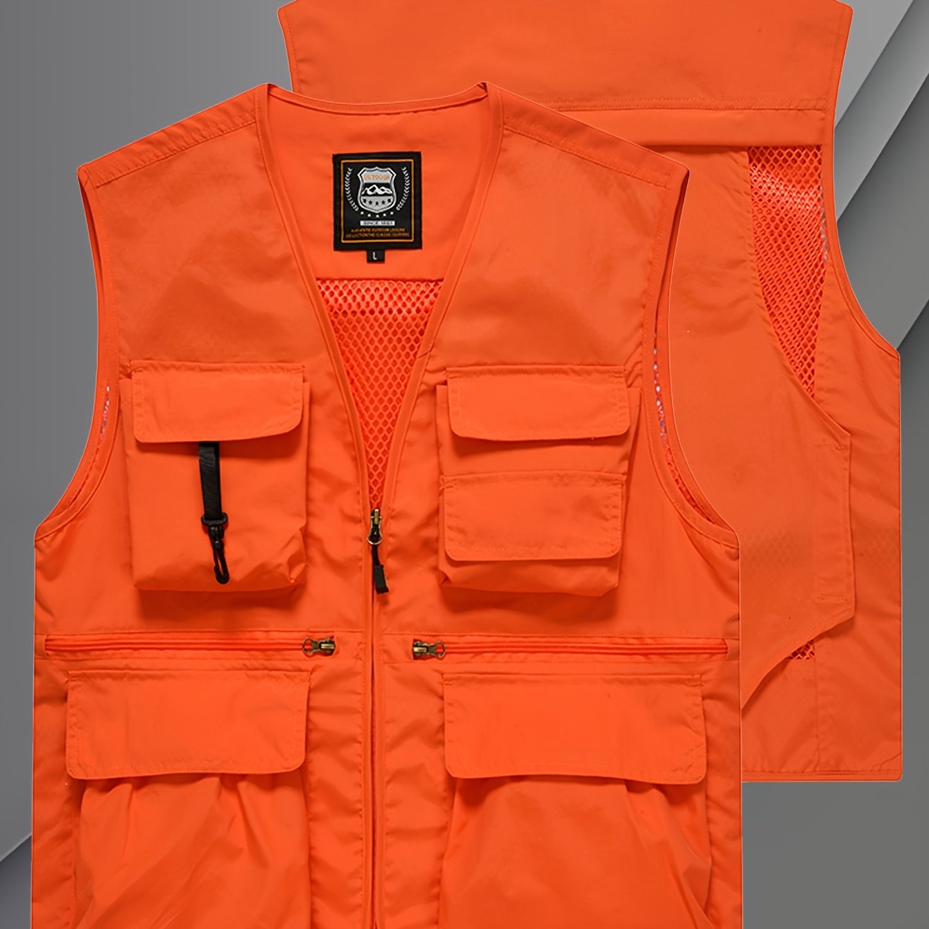 TEMU Gilet de Travail Extérieur OBM Printemps/Été, Veste Décontractée à Multiples Poches pour Homme, Gilet de Randonnée et Pêche, Vêtement Homme