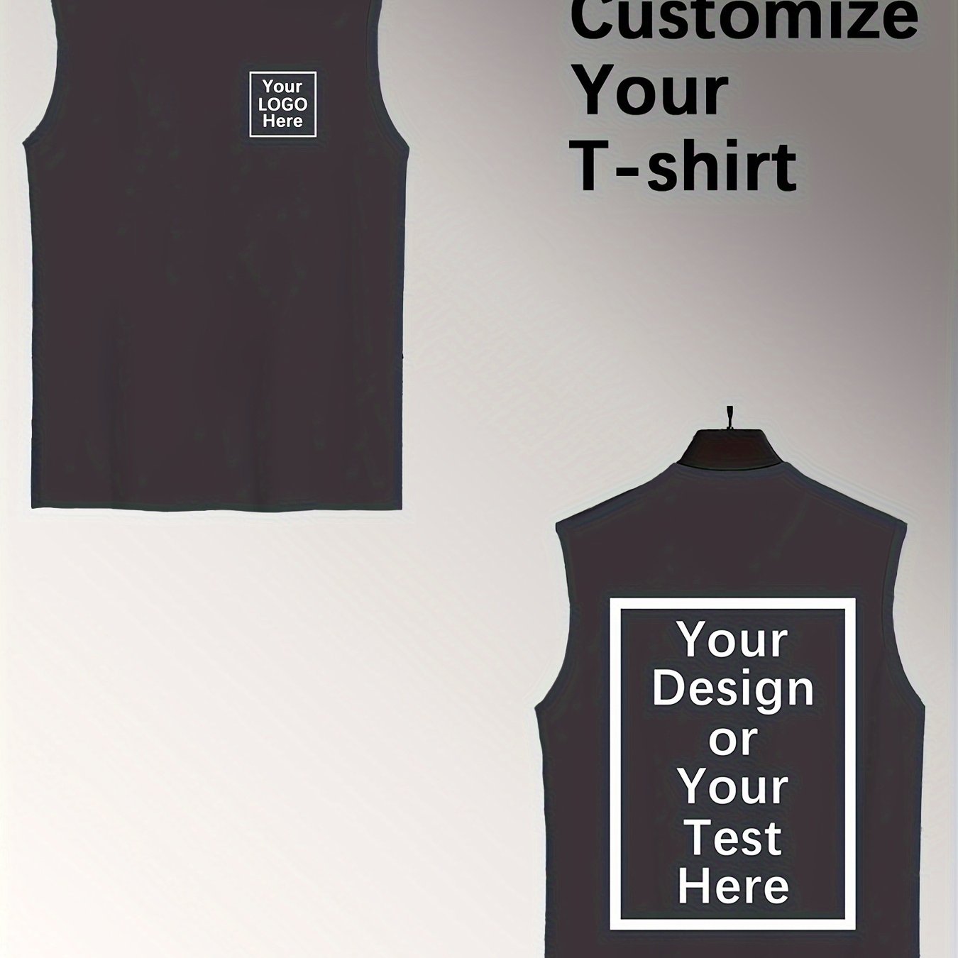 TEMU Customizable Men's Sleeveless Tank Top - Navy Blue Print Crew Neck, Personalized Design Suitable For Casual And Athletic Wear, Machine Washable