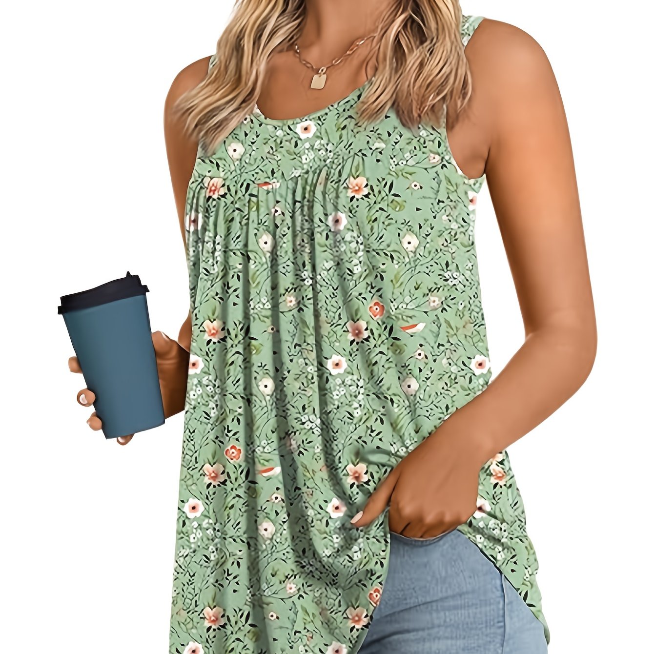 2025 Western Fashion Casual Loose Neck Ruched Sleeveless Vest