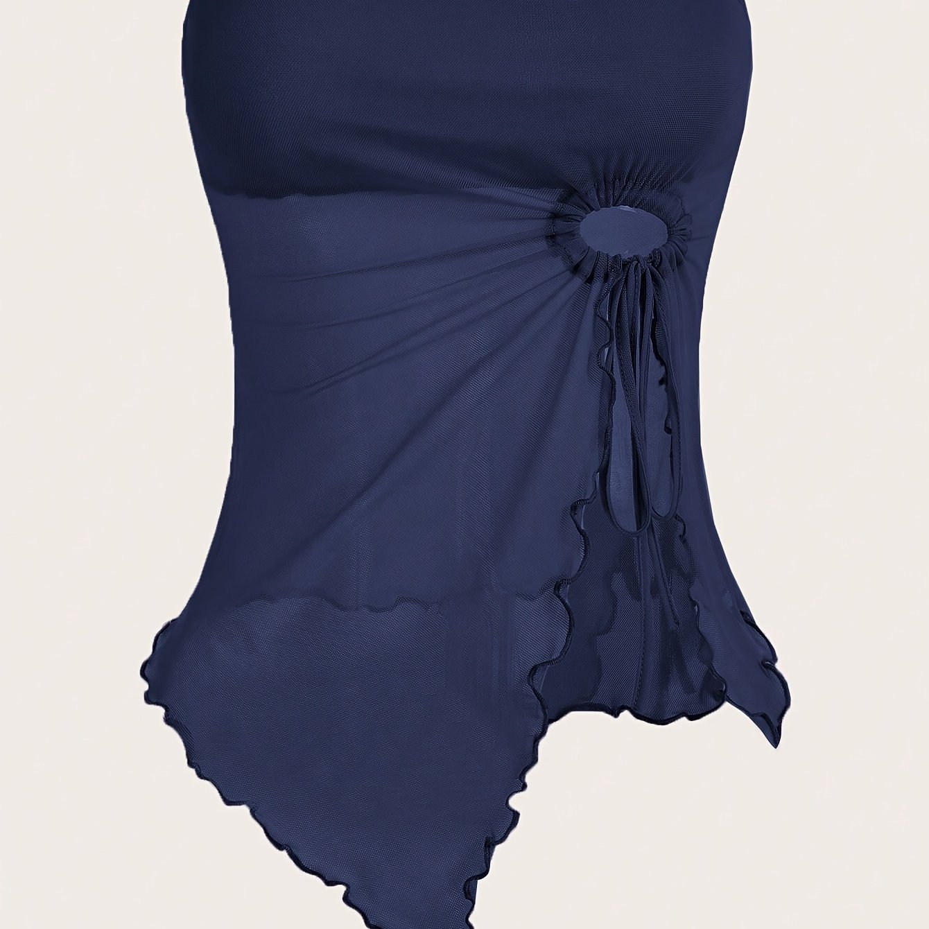 Y2k Asymmetrical Hem Strapless Top With Ruched Detail & Side Tassel - High Elasticity Burgundy Solid Color Women's Fashion Top For , Casual Outfit, Trendy Style, Soft Material, Stylish Blouse, Women