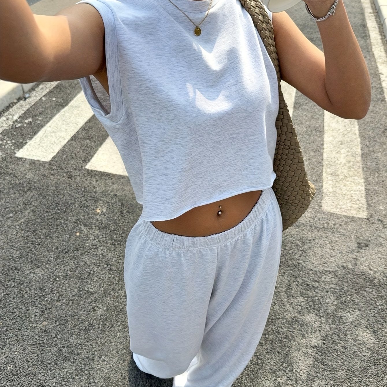 Image of Udomi 2pcs/set Women' Round Neck Casual Loose Top And Pants Outfit