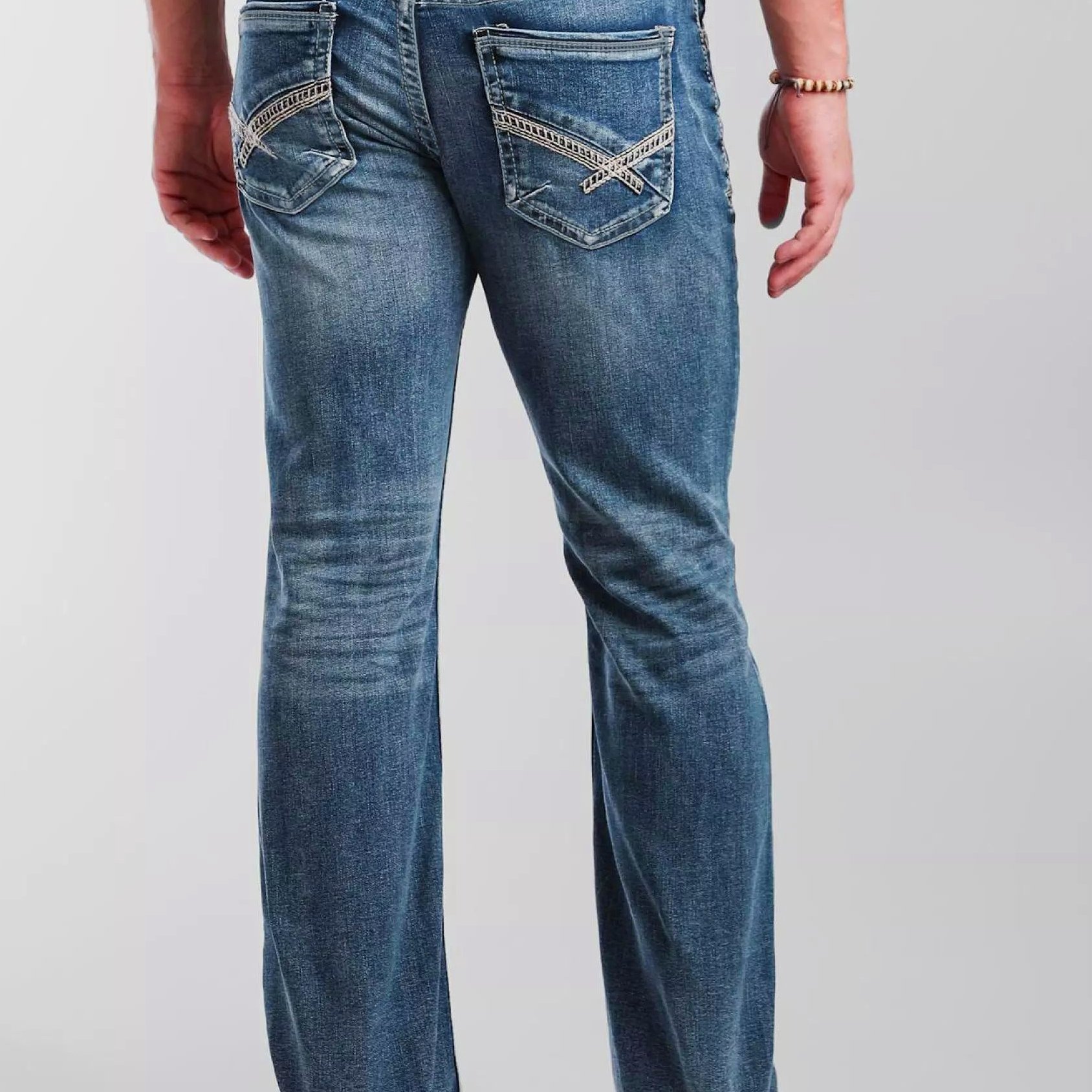 Image of Men's Vintage Straight Leg Jeans | Retro Denim Pants For - Straight Fit Vintage Denim For Versatile Wear Vintage Jeans, Straight Leg, Retro Style