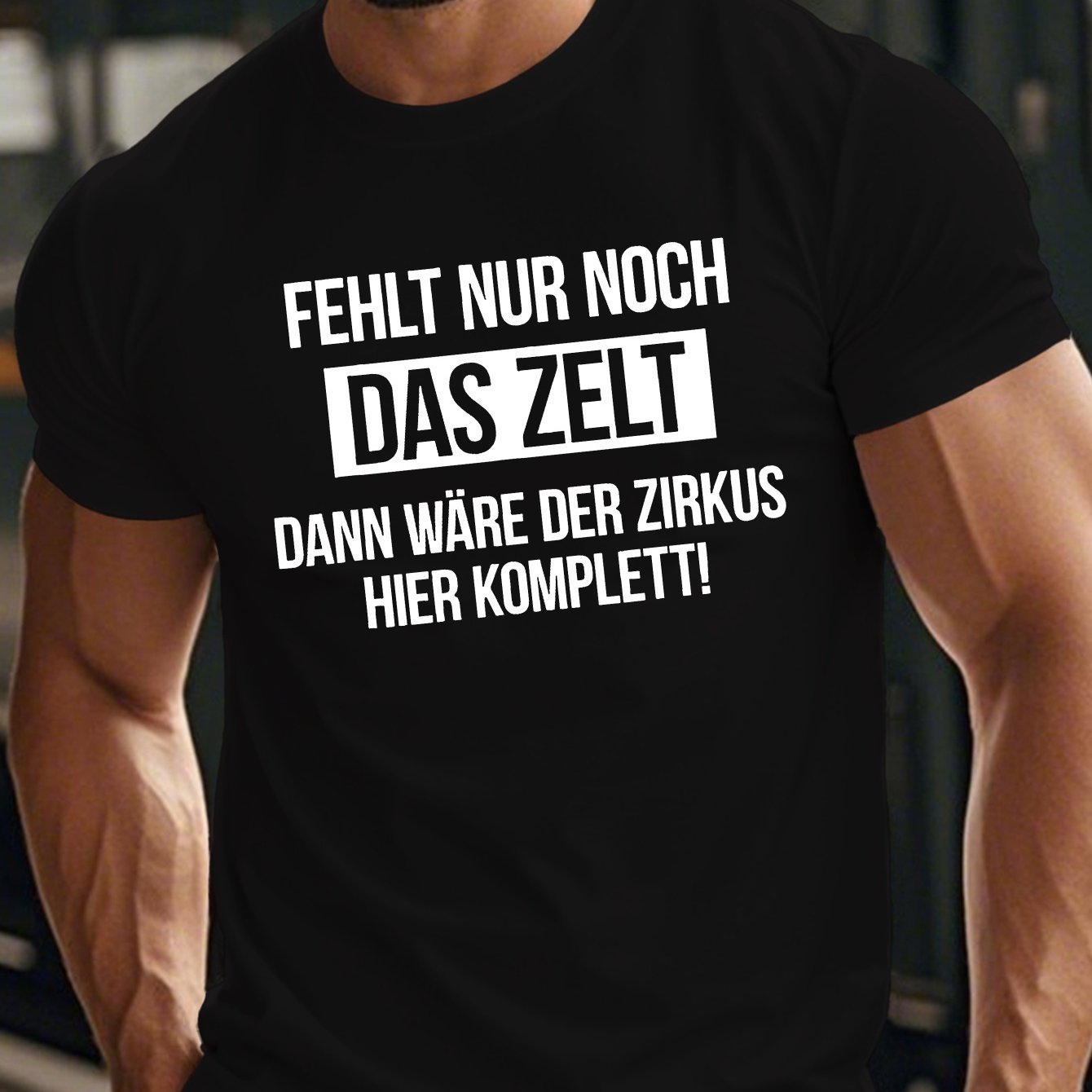 E-shop Humorvolles Kurzarm-T-Shirt für Herren mit deutschem Zirkus-Motiv, für den Sommer