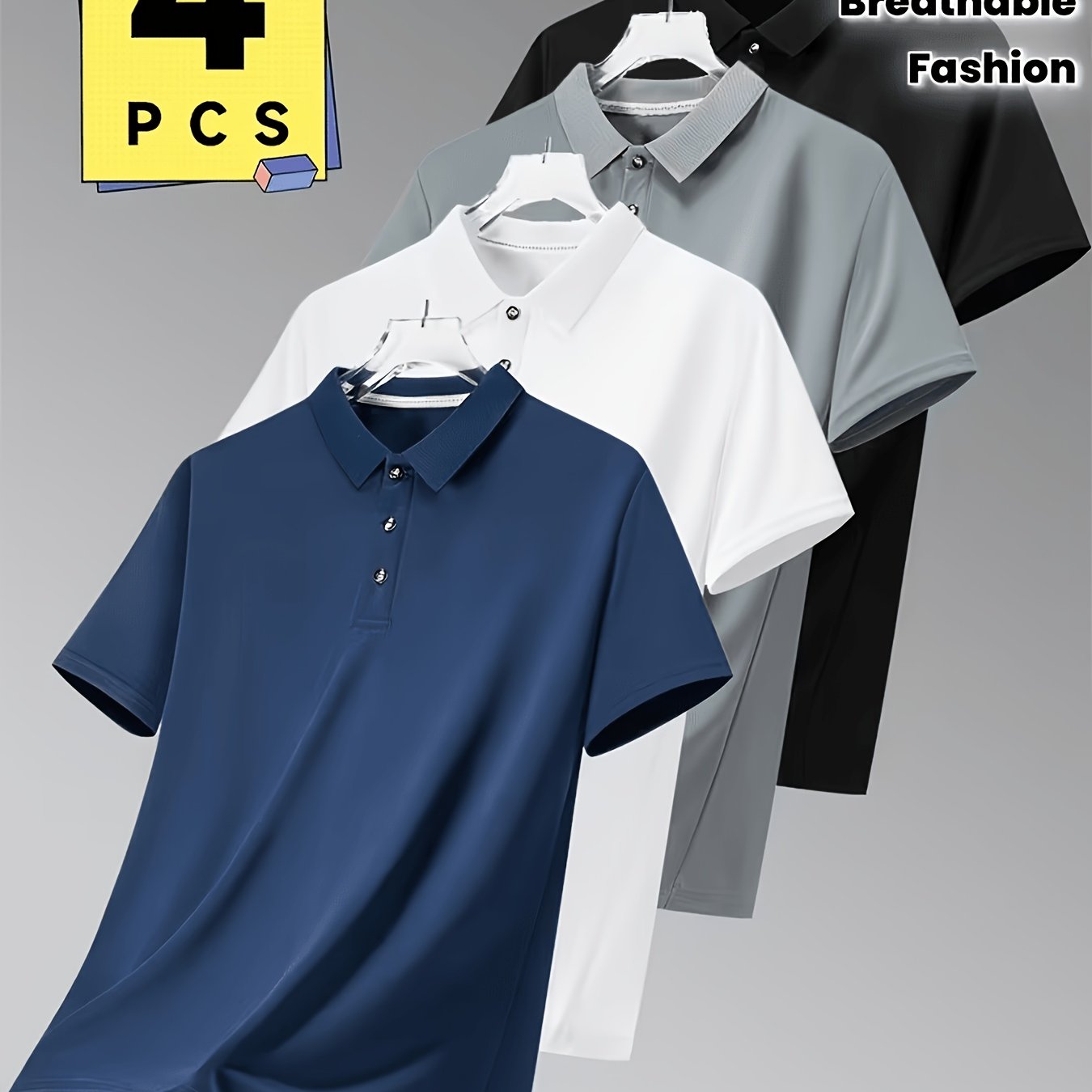 TEMU 4-pack Summer New Casual Breathable Outdoor Sports Casual Shirt