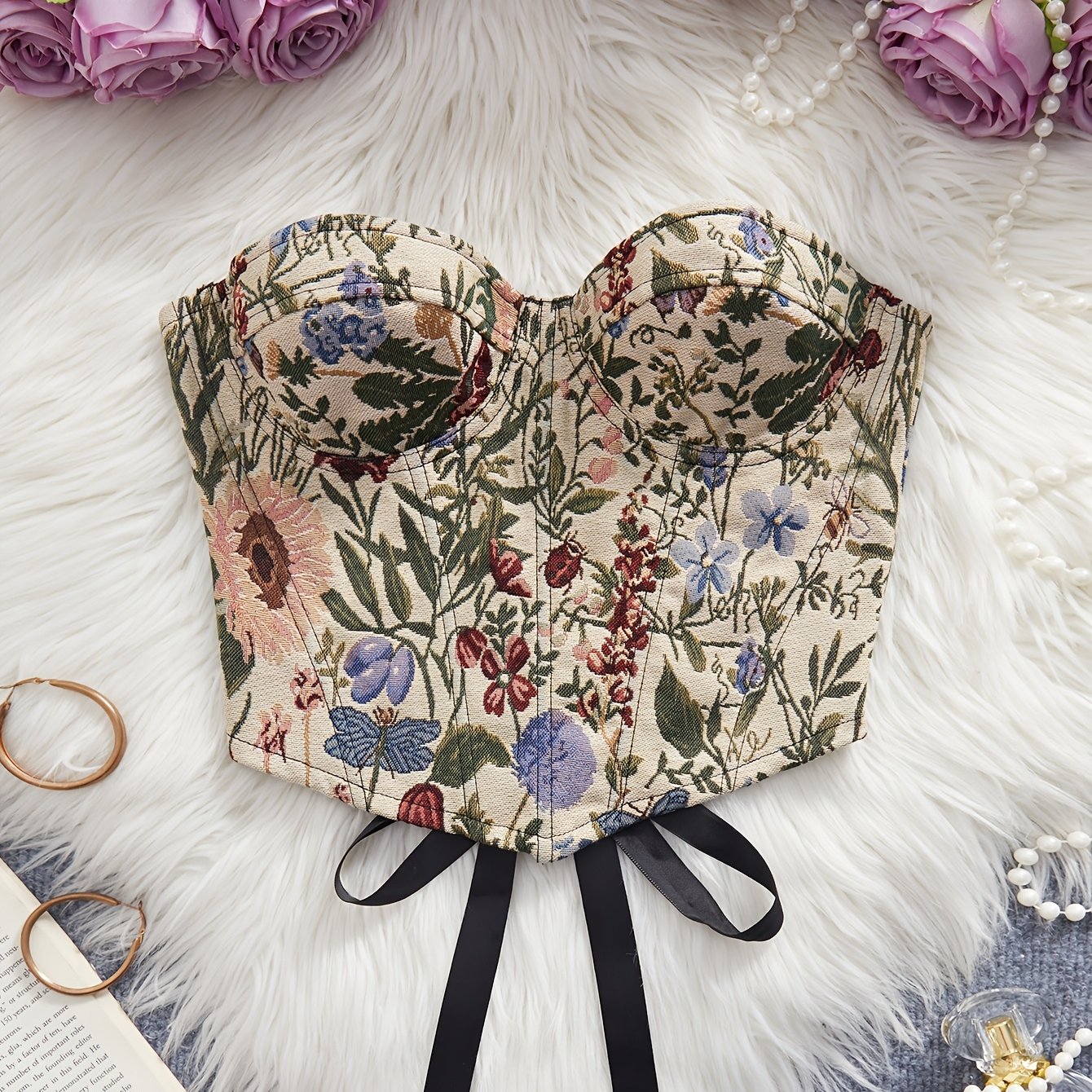 TEMU Oktoberfest Nuovo Stile Court Camisole Bustier, Corsetto da Donna con Imbottitura e Stringitutto Seno con Stampa , Camisole Stile Stringitutto,