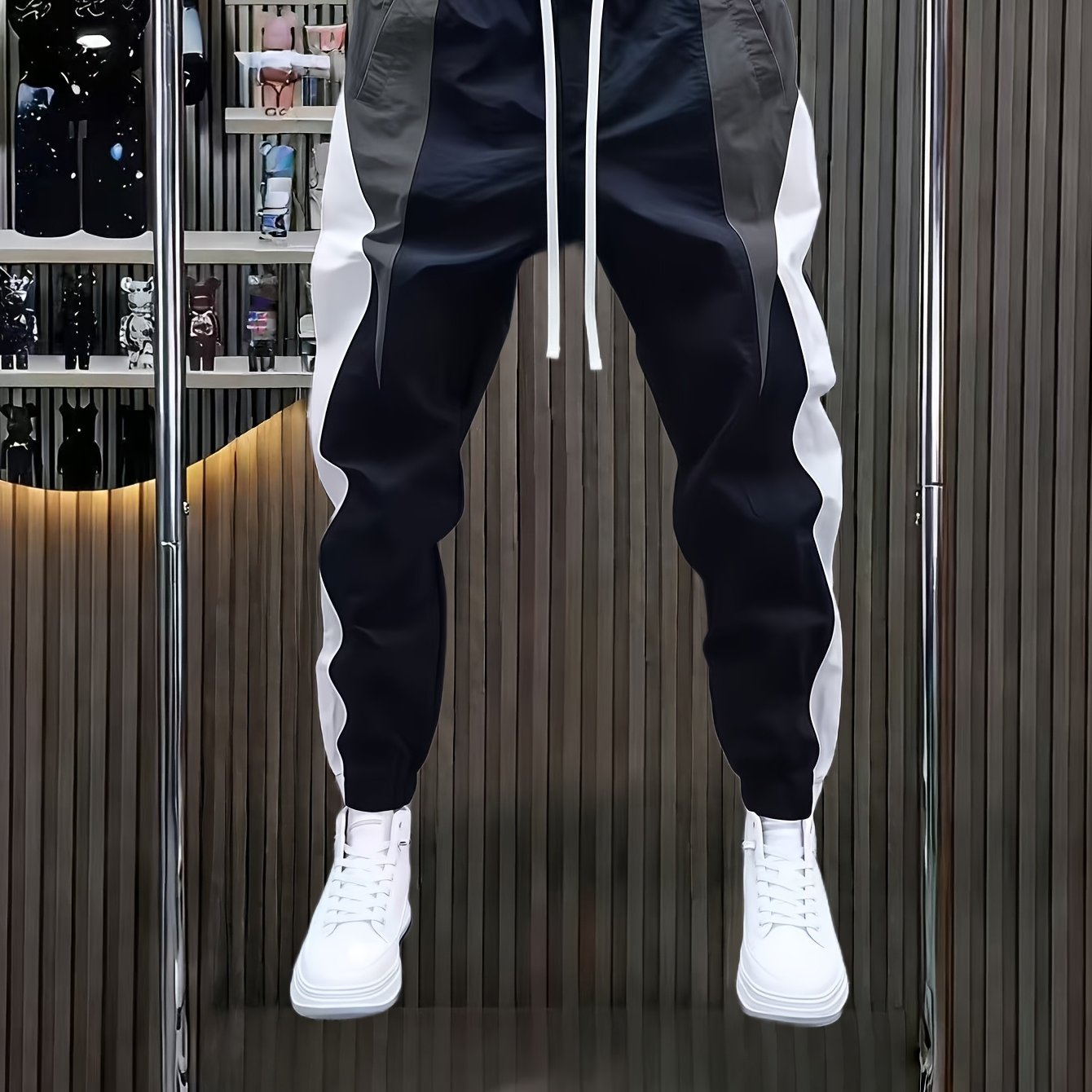 TEMU New Style Men's Ankle-cinching Casual Trousers Summer Thin Loose Waist Skinny Pants Trendy Fashion Pants