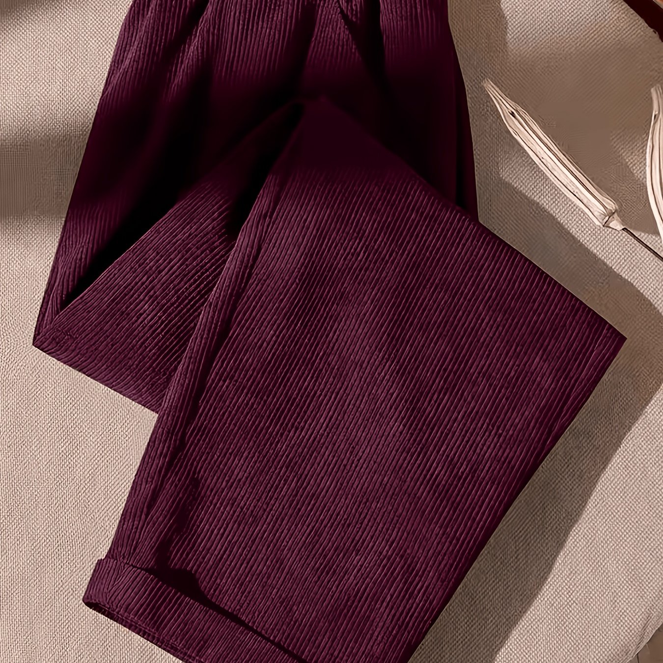 TEMU Pantaloni da donna in velluto a inverno, nuovi pantaloni a adatti per uscite casual e lavoro con elastico in vita e tasche, pantaloni da donna