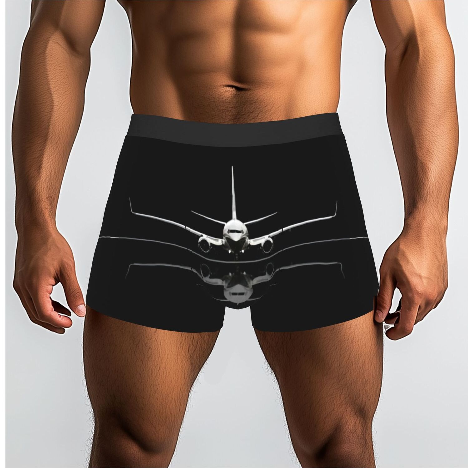 TEMU 1pc Airplane With Reflection Underpants Men's Panties Male Underwear Shorts Boxer Briefs