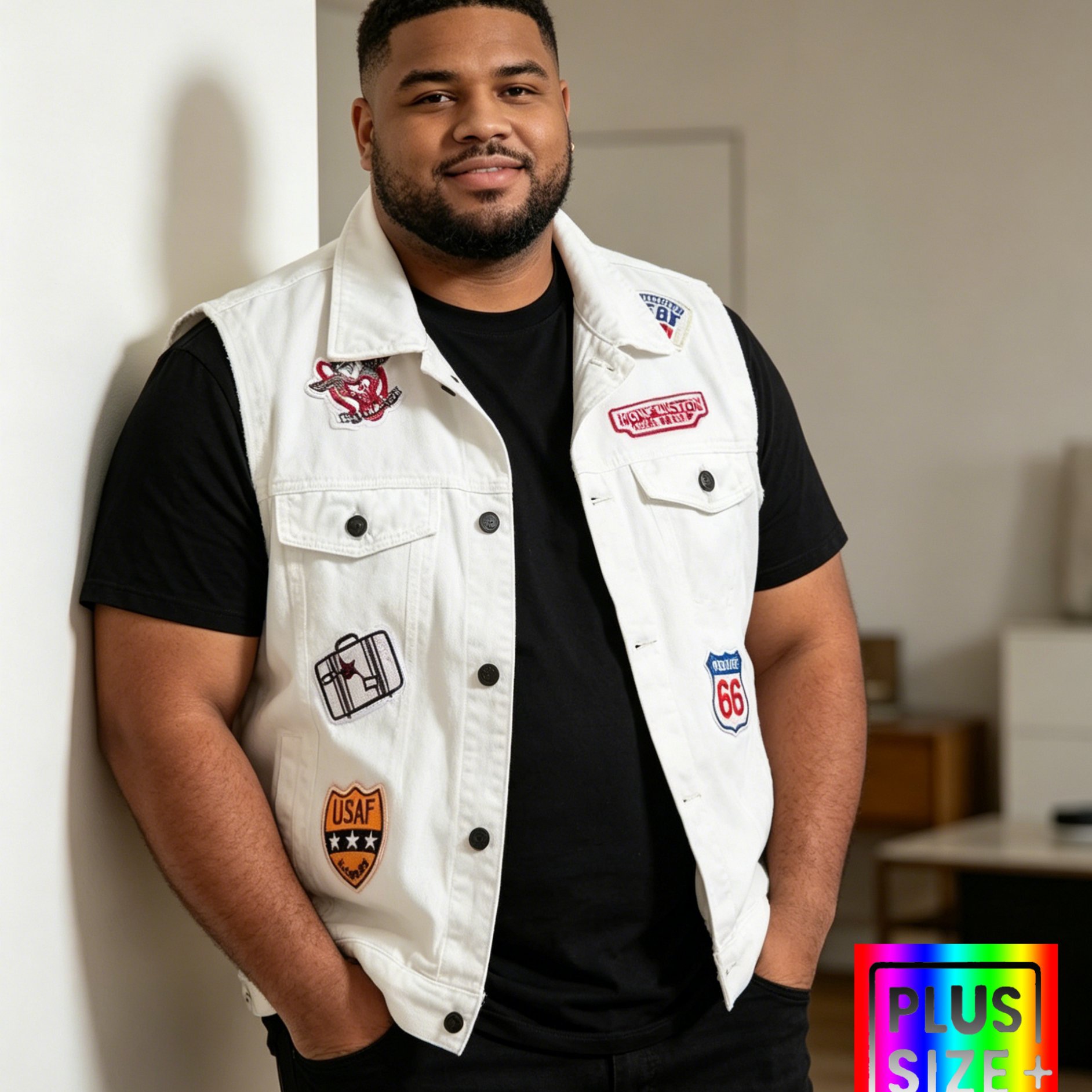 Image of Hme- Men' Emblem Vest - Oversized, Relaxed Fit. A Vintage-style Sleeveless Vest That's Durable Enough For And Casual Attire, And Stays In Great Shape After Repeated Wear., Plus Size