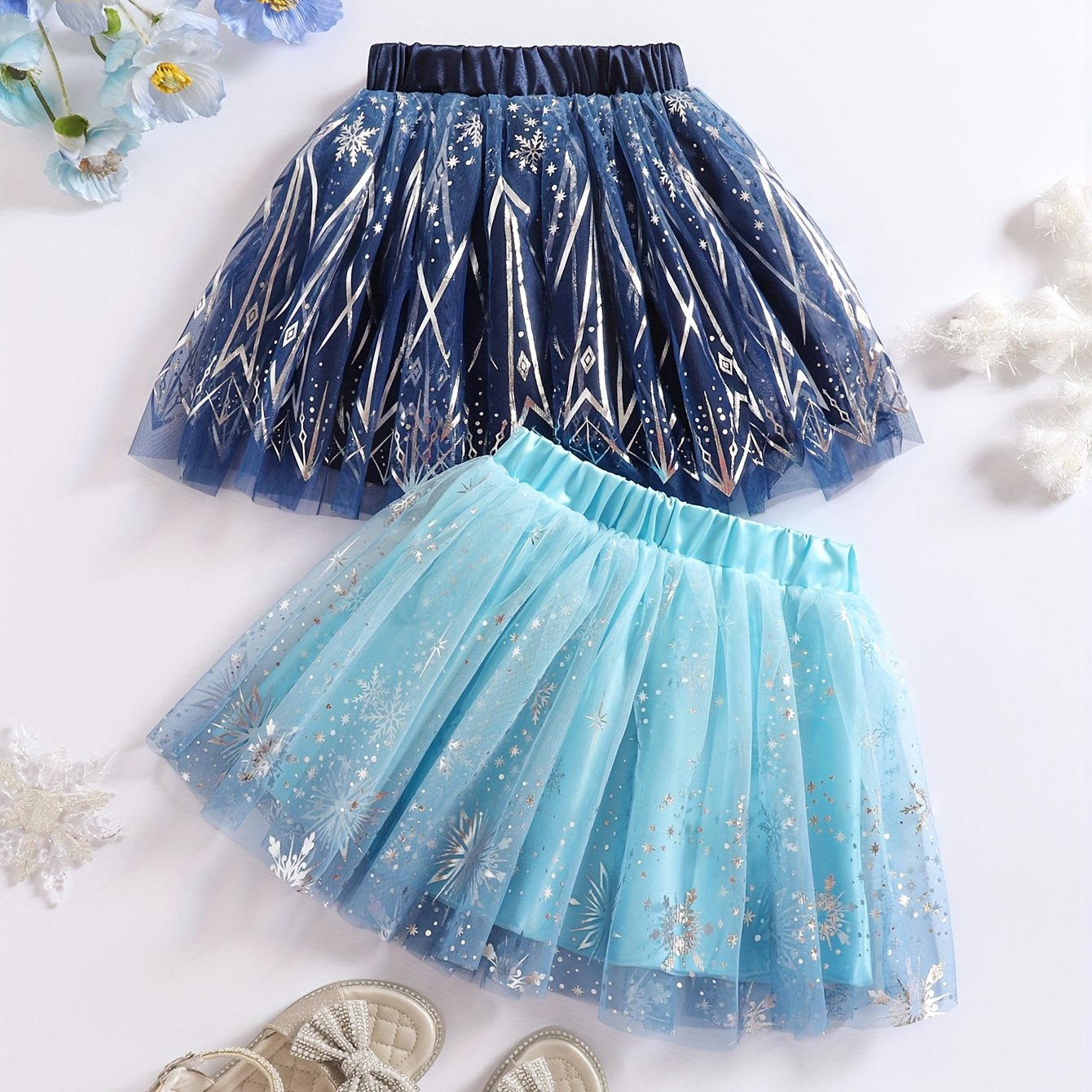 Image of 2pcs Mesh Skirt Set For Cute Girls - Mesh Pleated Skort Set, Multi-functional Summer Ballet Shorts, Machine Washable, , Preppy, Mini Skirt,halloween