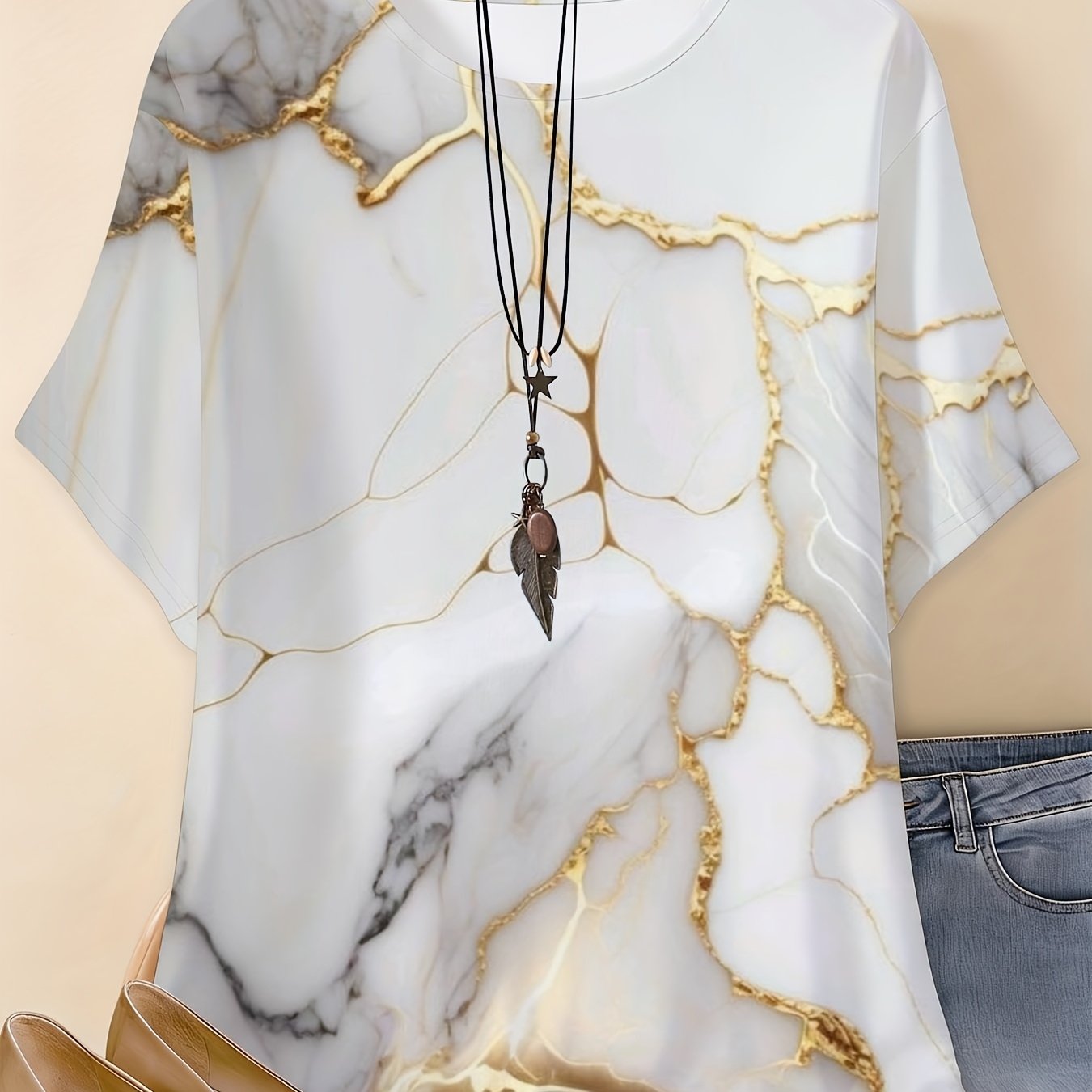 Plus Size, Plus Size Women's T-shirt, In Sizes 0xl-7xl, Features A With , Round Neck, Short Sleeves, And Is Perfect For Gifting