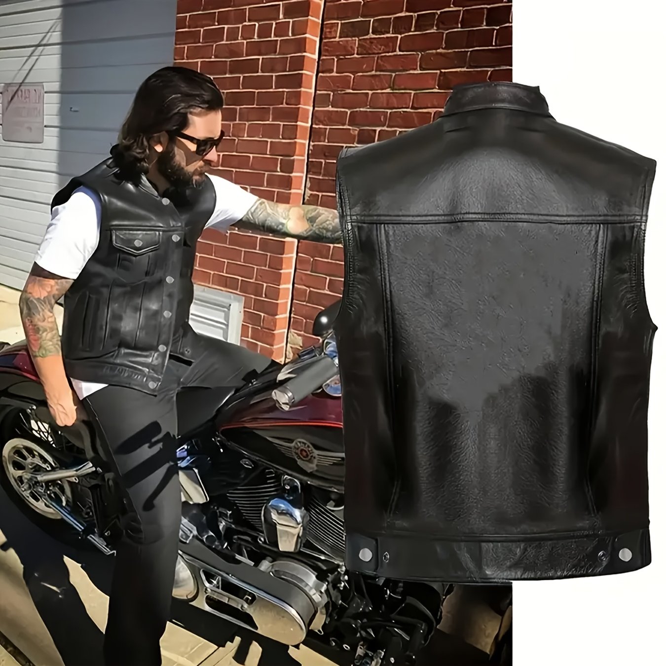 TEMU Men's Casual Vest Biker Jacket
