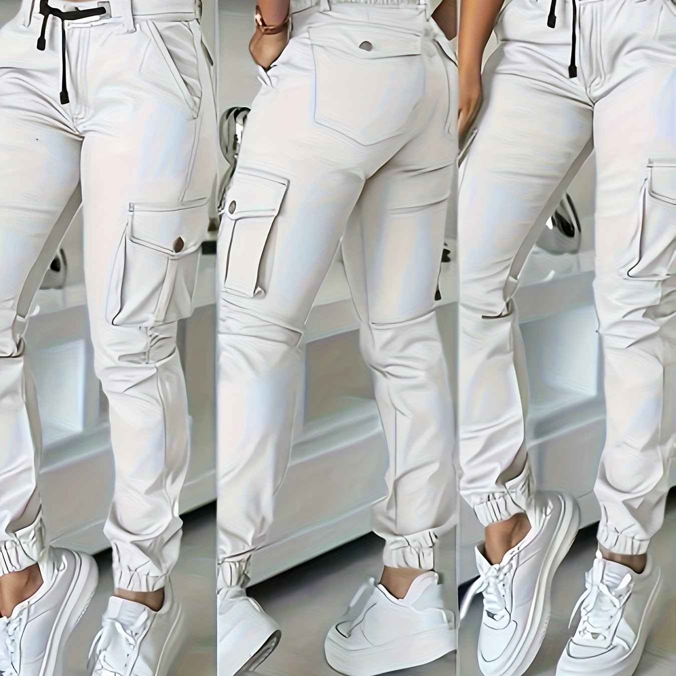 New Casual Fashion Women's Multi-pocket Cargo Pants