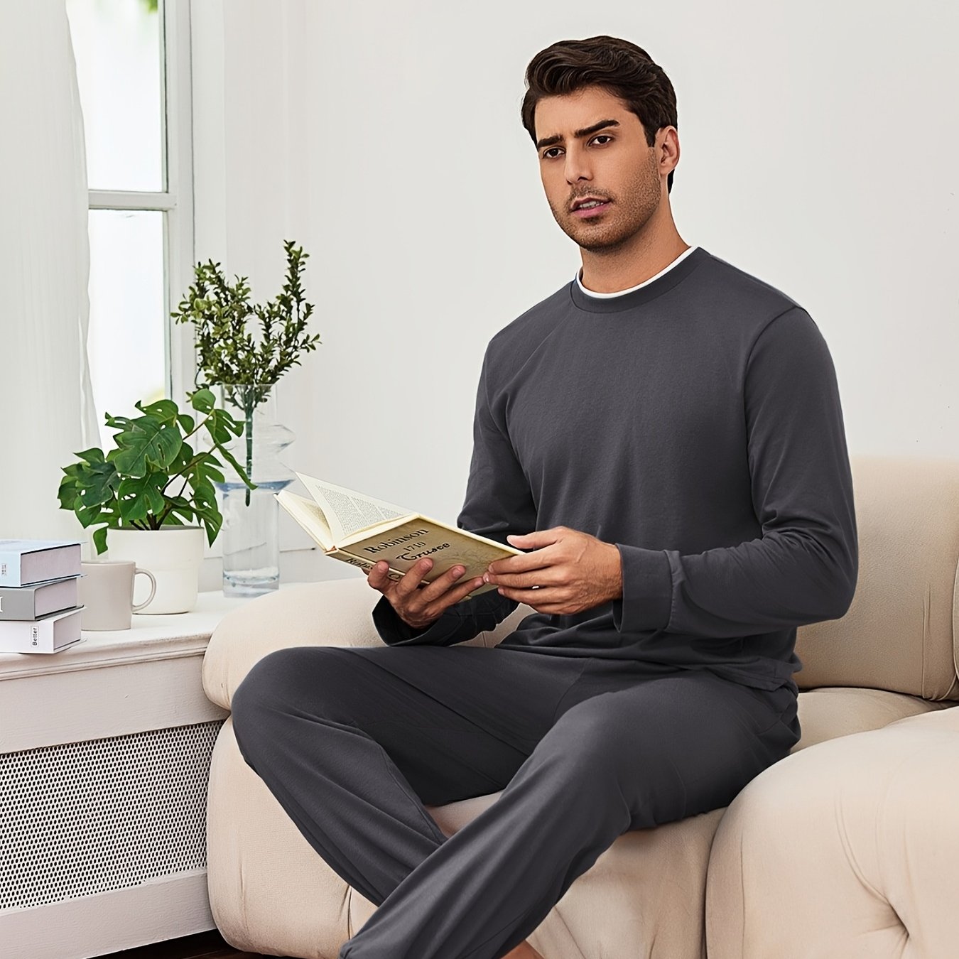 Men's Long Pajama Set Pajamas Men's Winter Pajamas