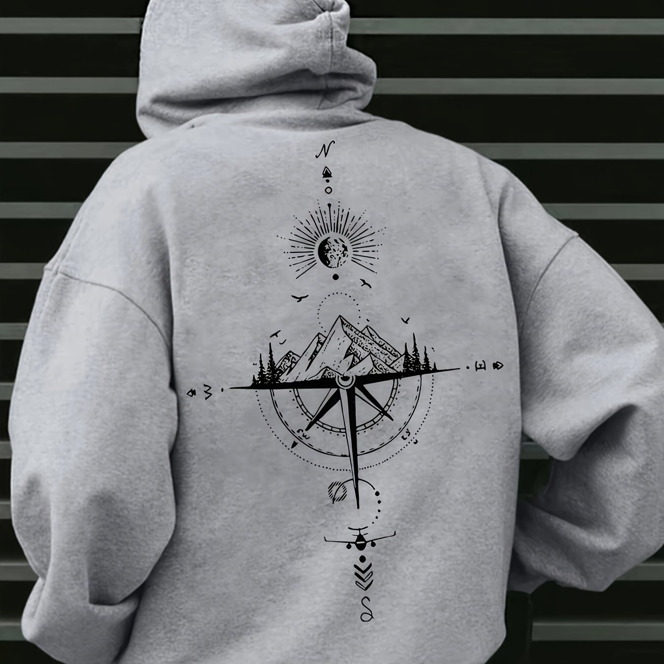 A Compass And Theme Fashion Hoodie Man's Hoodie High Quality Thick Premium Sweatshirt Autumn Winter Outdoor Adventure Gift For Travel Lover