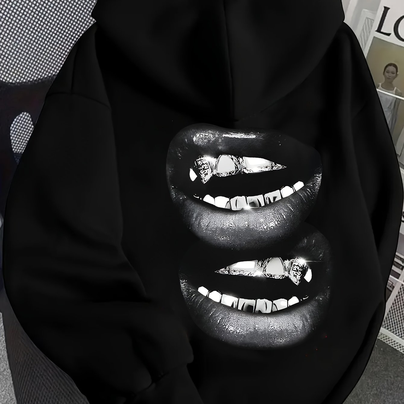 TEMU Graphic-print Hooded Sweatshirt For Autumn And Winter, Women's Clothing