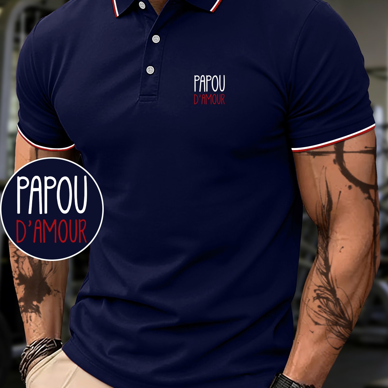 TEMU Chemise à tendance pour homme avec à motif Papou , polo d'été, adaptée aux sports d'été et aux sorties décontractées