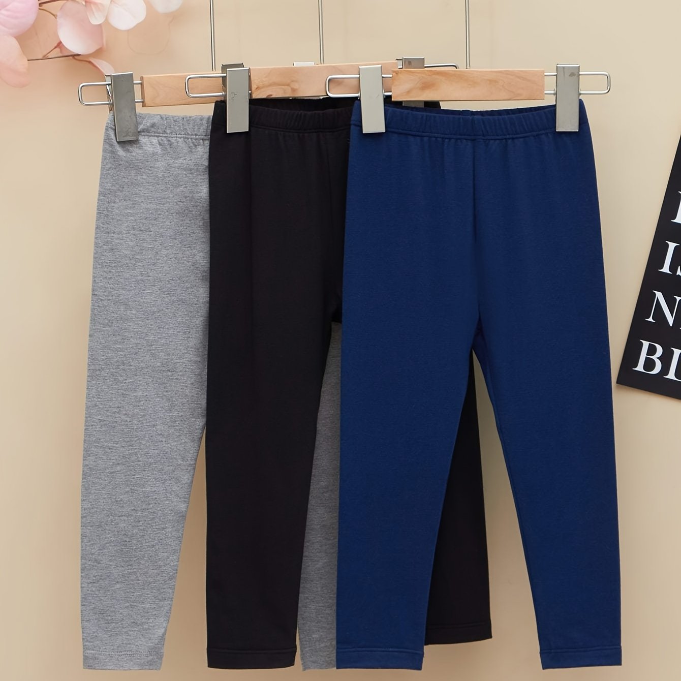 Basic Set - 3pcs Boys' Leggings, Perfect For Outdoor
