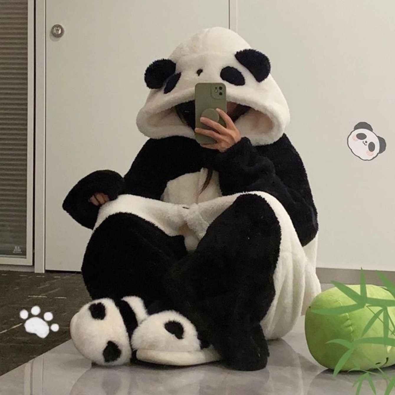 TEMU 2026 Winter New Unisex Cute Panda Printed Long Home Robe