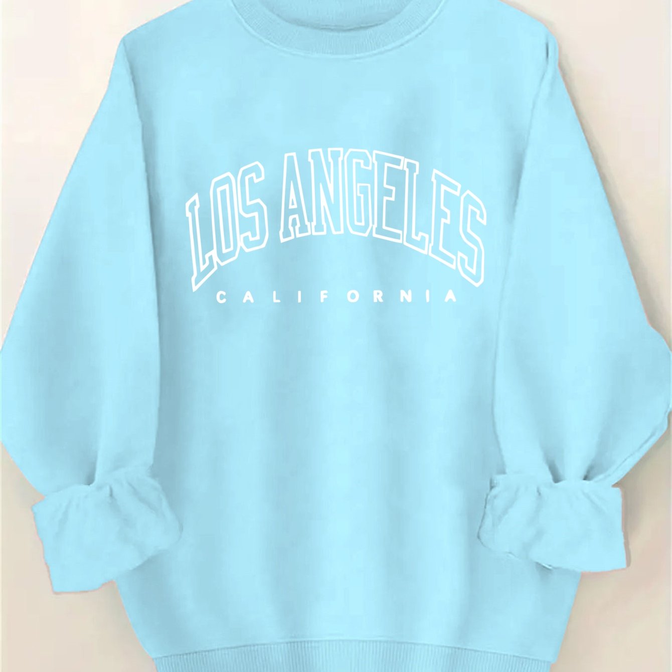 TEMU Plus Size - Plus Size - Autumn And Winter Directional Letter Geometric Pattern Positioning Print Sweatshirt, Autumn And Spring Round Neck Casual