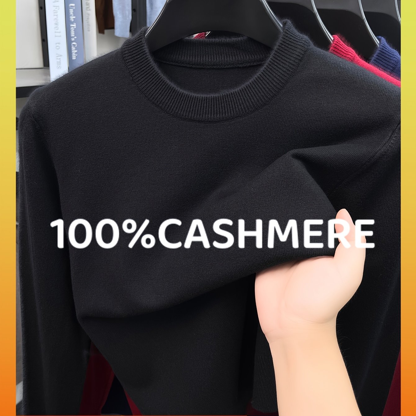 TEMU 2026 New Arrival 100% Cashmere Sweater Knitwear Base Layer Soft And Comfortable Men's Cashmere Knit Sweater Ideal For Casual Wear Autumn Winter