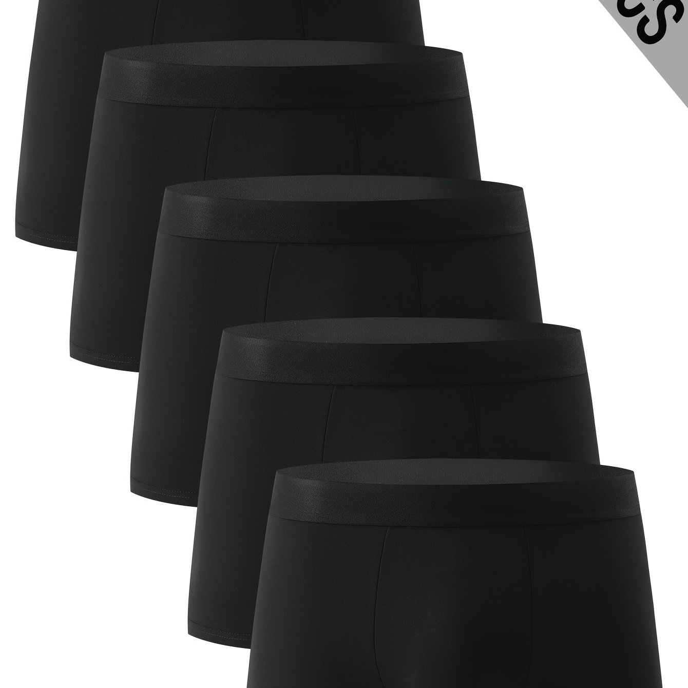 E-shop 5er-Pack Herren Boxer Briefs, Schwarze, modische, klassische Herrenunterwäsche, weich und hautfreundlich, geeignet für und allen Jahreszeiten