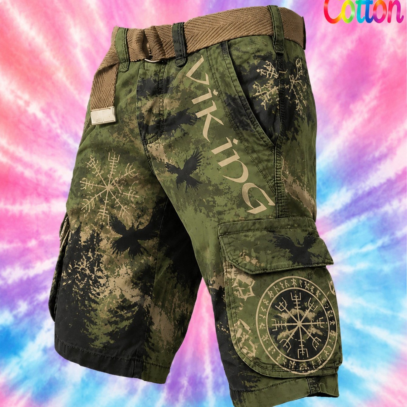 Image of 2026 Men's Trousers (beltless) - Casual Versatile Men's Trousers Outfit With Unique Viking Design And 100% In Trendy Camouflage Print