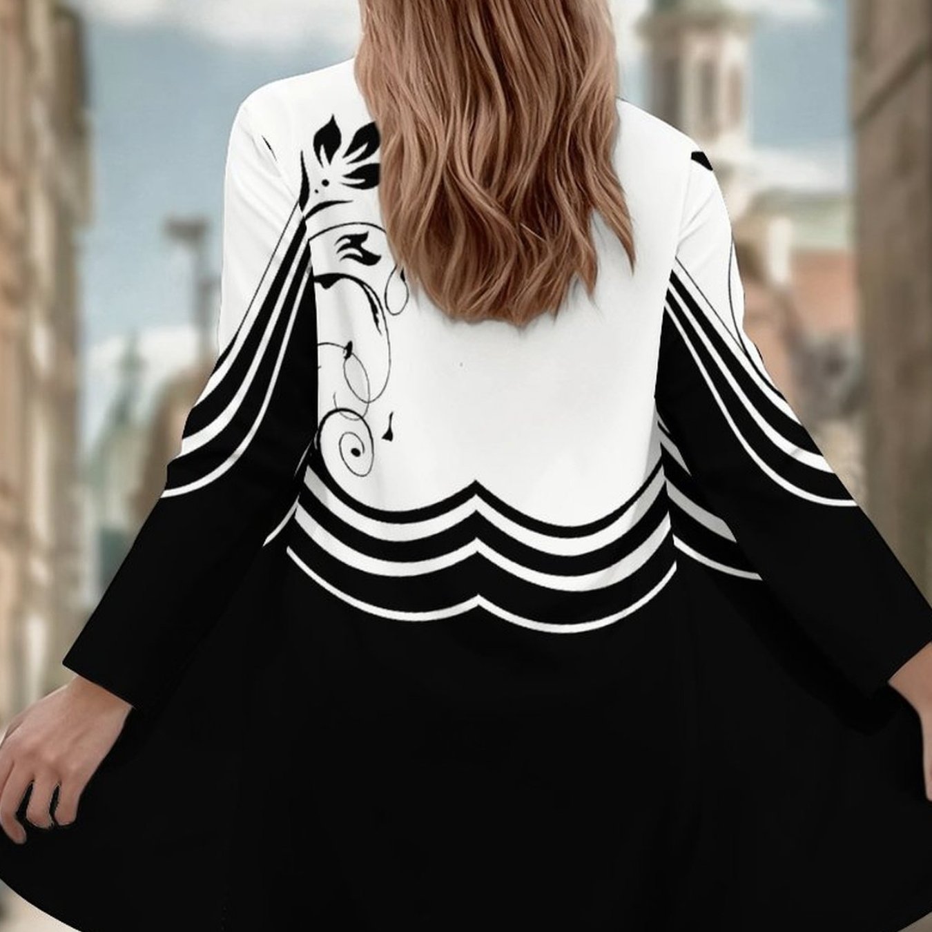 Plus Size - Plus Size - Spring And Autumn Large Size Women's Casual Pullover Coat Long Sleeve Loose Versatile Top Print Design For Daily Light Outerwear