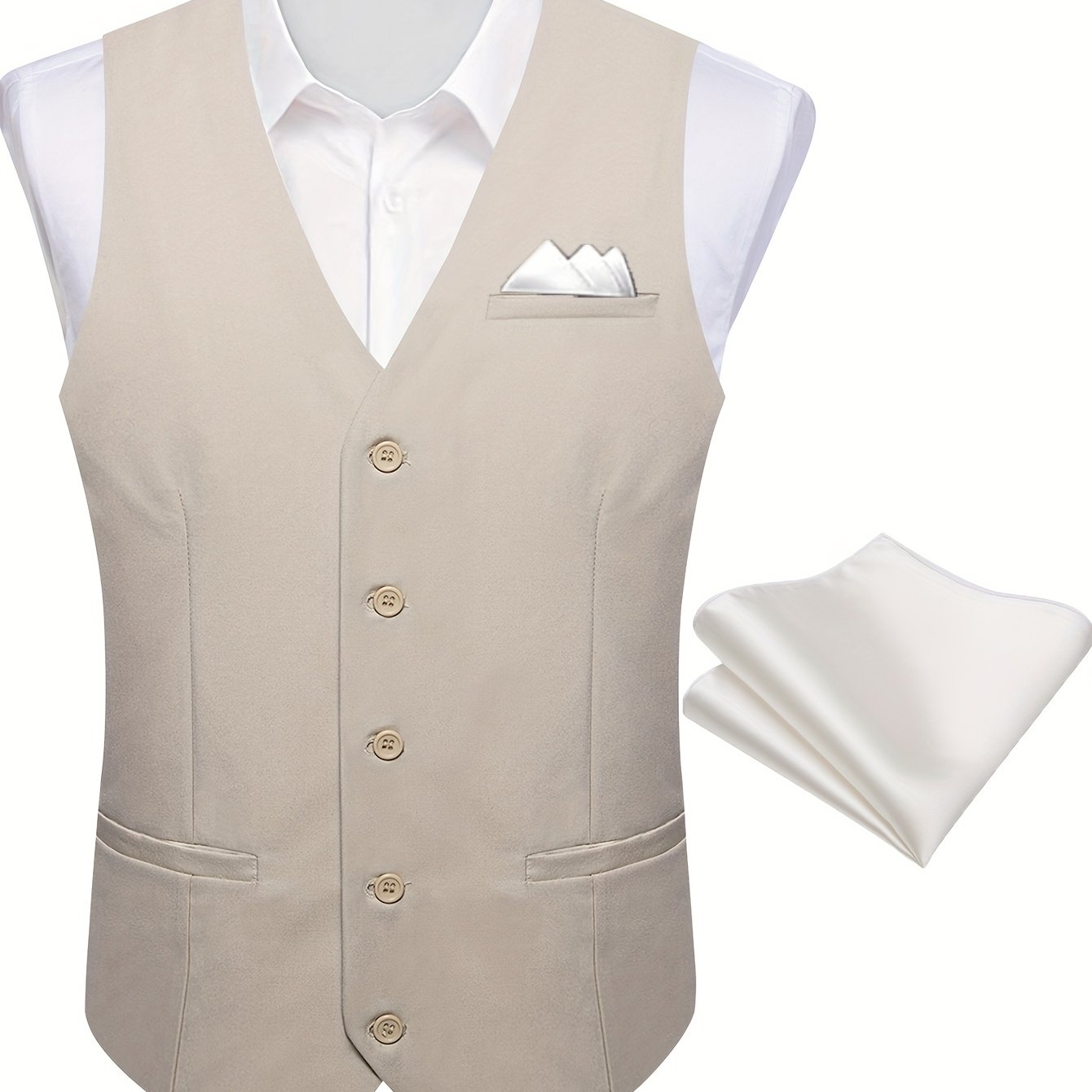 Formal Suit Vest + White Handkerchief