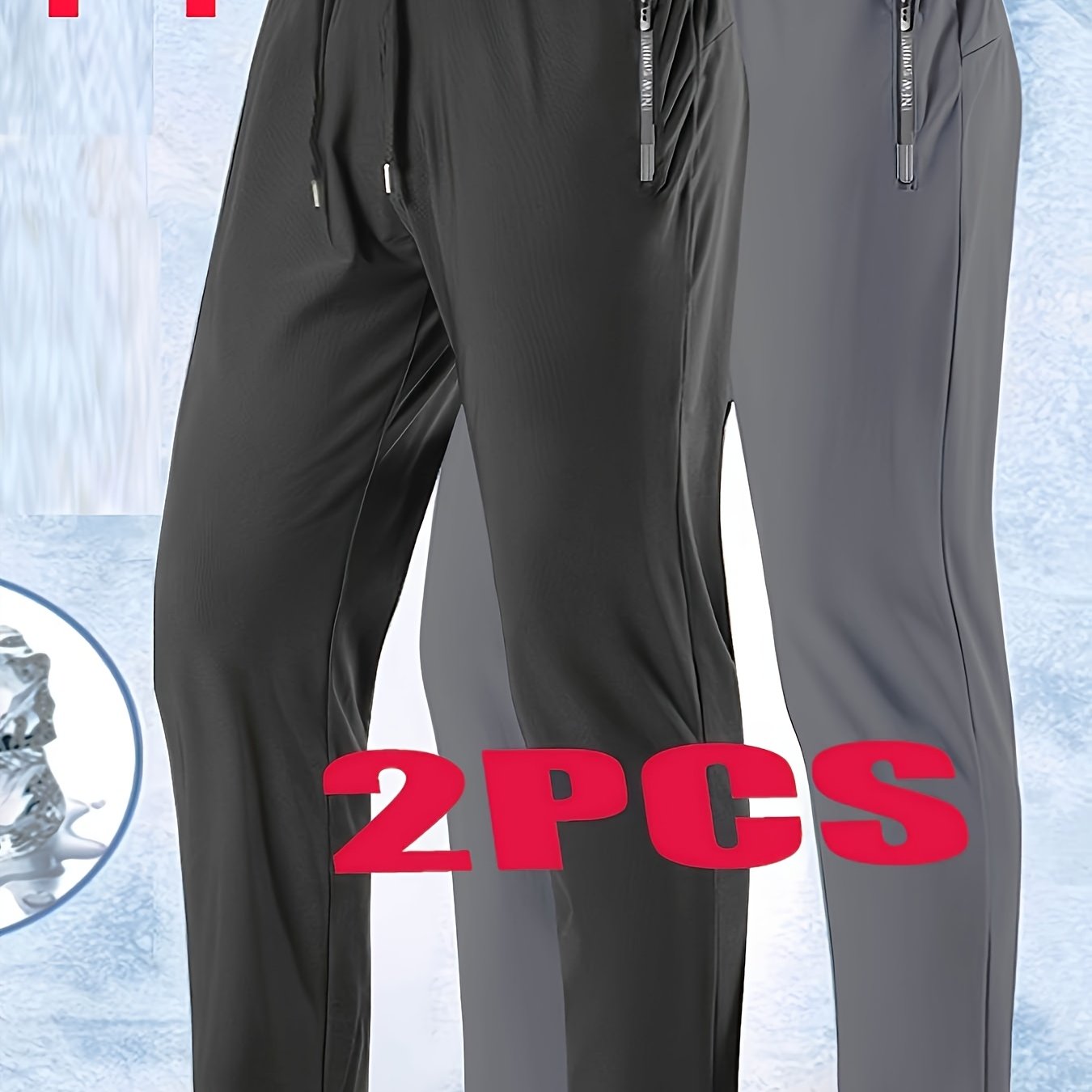E-shop 2 Stück Herren Sportbekleidung, Schnelltrocknende Jogginghose mit Kordelzug, Sommer/Herbst Fitness-Laufhose für Outdoor-Aktivitäten