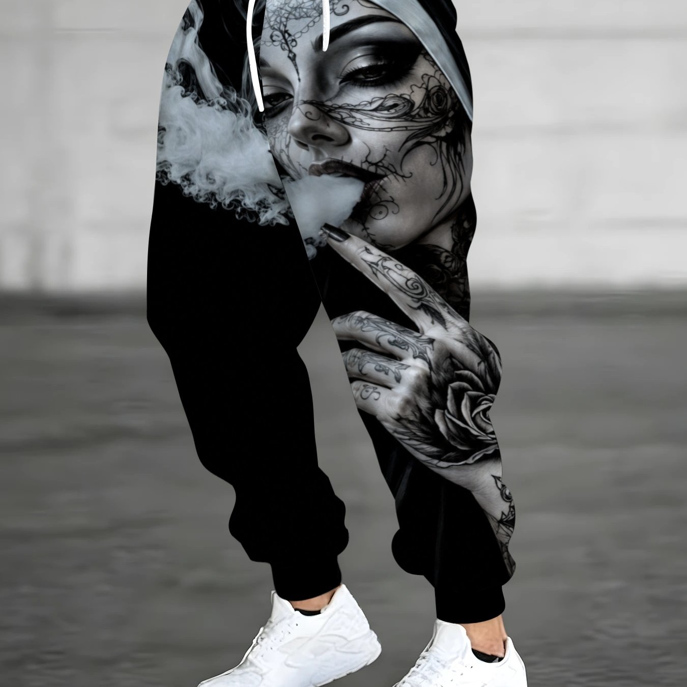 TEMU Novelty Print Men's Casual Loose Long Pants With Pockets, Breathable Comfortable All-match Street Style Fashion Daily Trousers