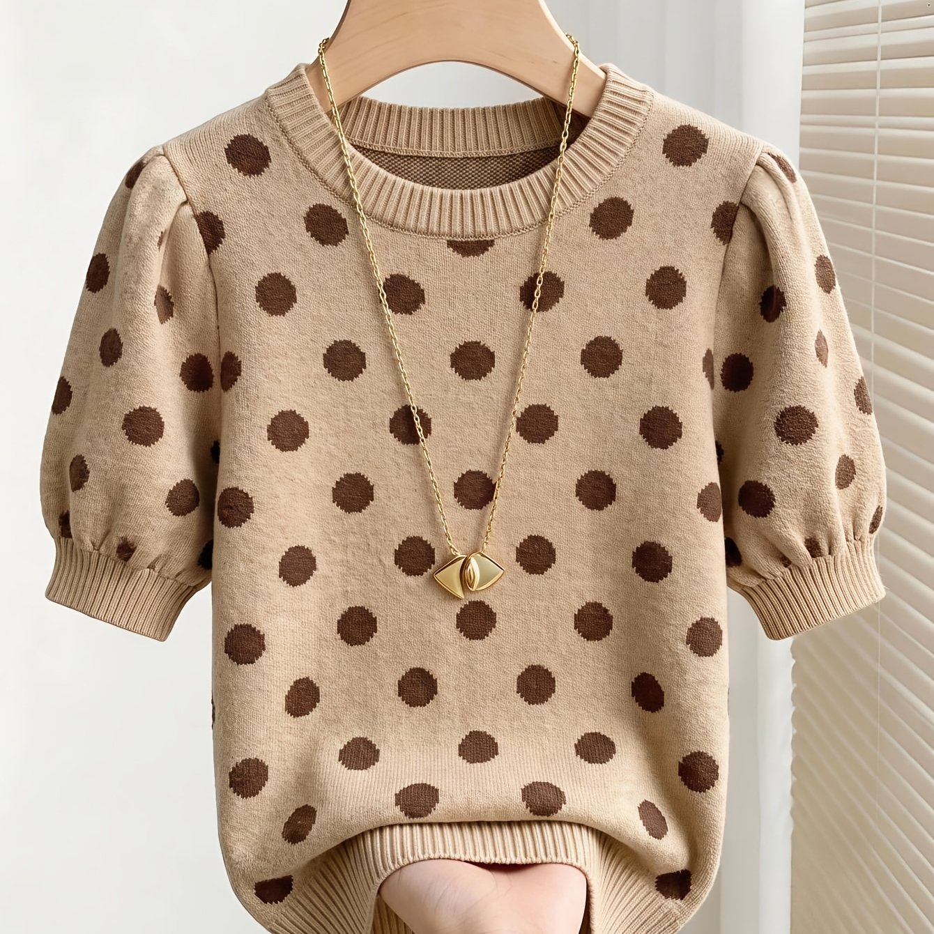 TEMU Women's Short-sleeve Pullover, Vintage , , Simple, And Versatile Sweater
