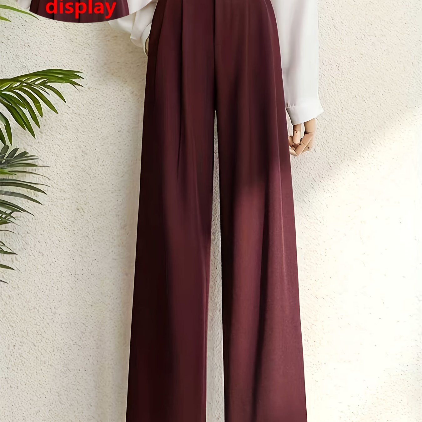 TEMU Women's Fashion Autumn Solid Color Trousers, Front Slant Pockets, Elegant Pants (belt Not Included)