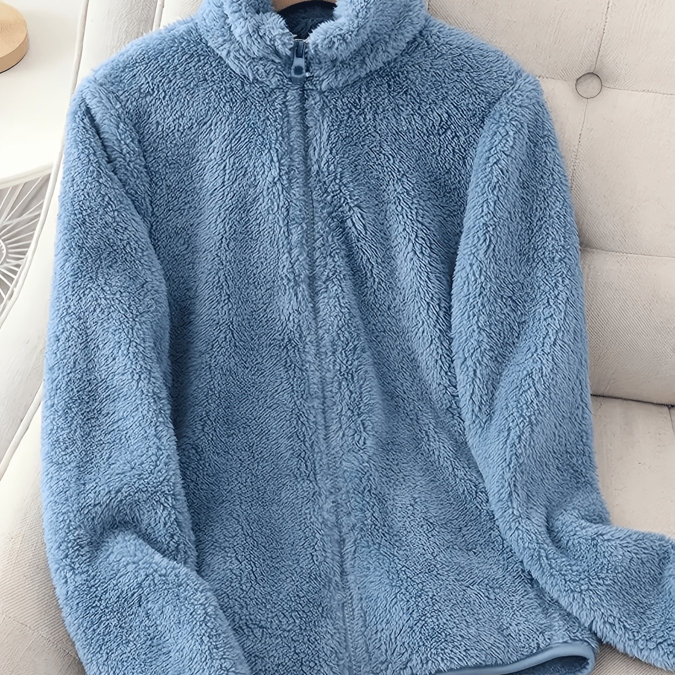 TEMU Plus Size - 2026 Autumn Winter New Product, Solid Color Double-faced Fleece Jacket, Women's Plus Size Autumn Winter Top, Women's Elegant Faux