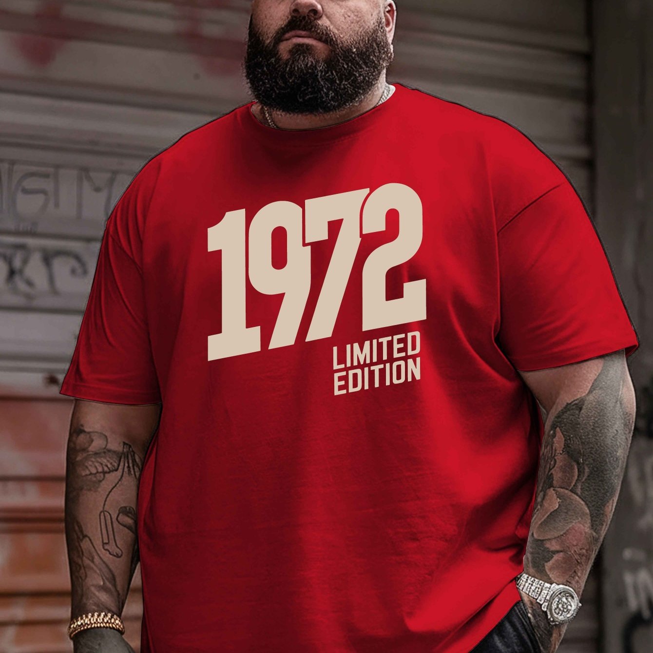 TEMU 1972 Edition New Plus Size Short Sleeve T-shirt, Print Loose Hem Shirt, Big Size For Plus Size, Spring Summer Round Neck Casual Versatile Top,