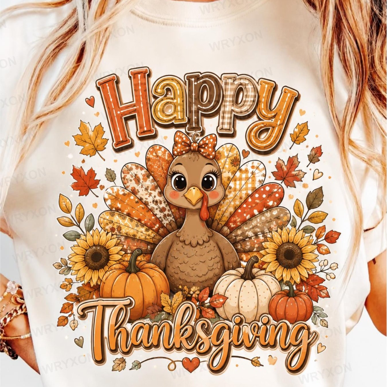 TEMU Plus Size, Plus Size Women's T-shirt-cute Thanksgiving Turkey Pumpkin Sunflower Maple Leaf Pattern Tshirt Autumn Holiday Casual Short Sleeve Top