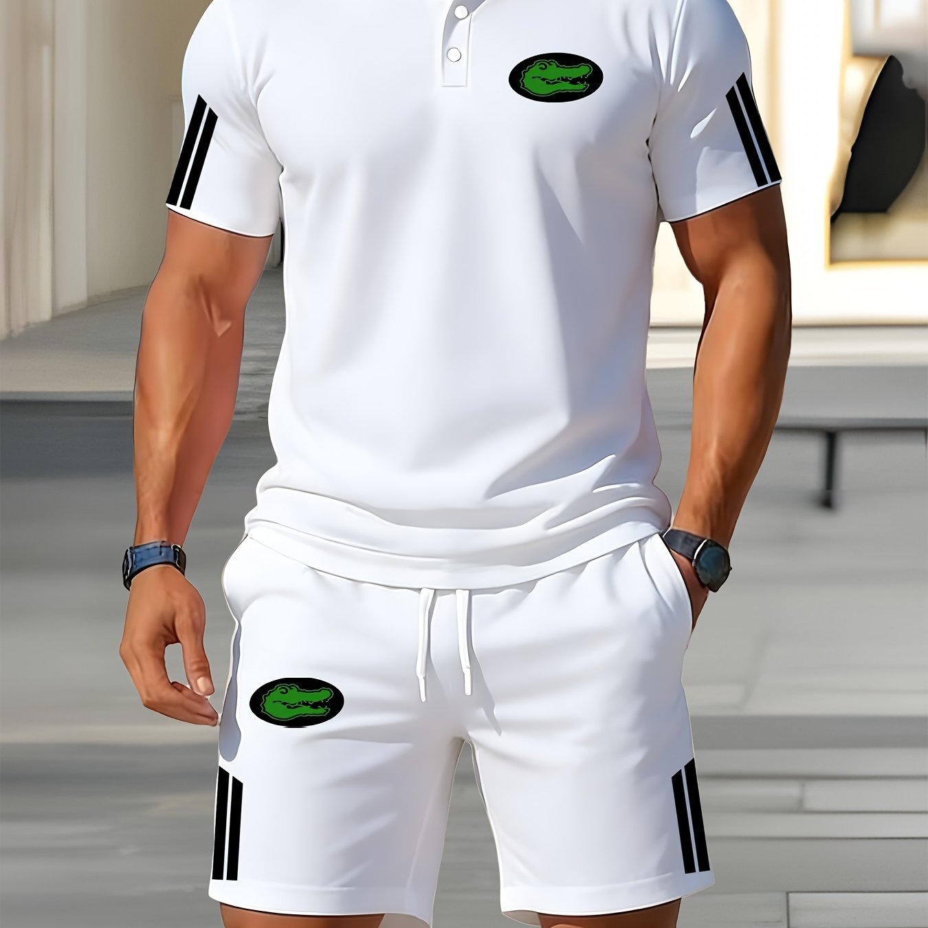 TEMU Team Building Outing Shirt Set Men's Outdoor Complete Outfit