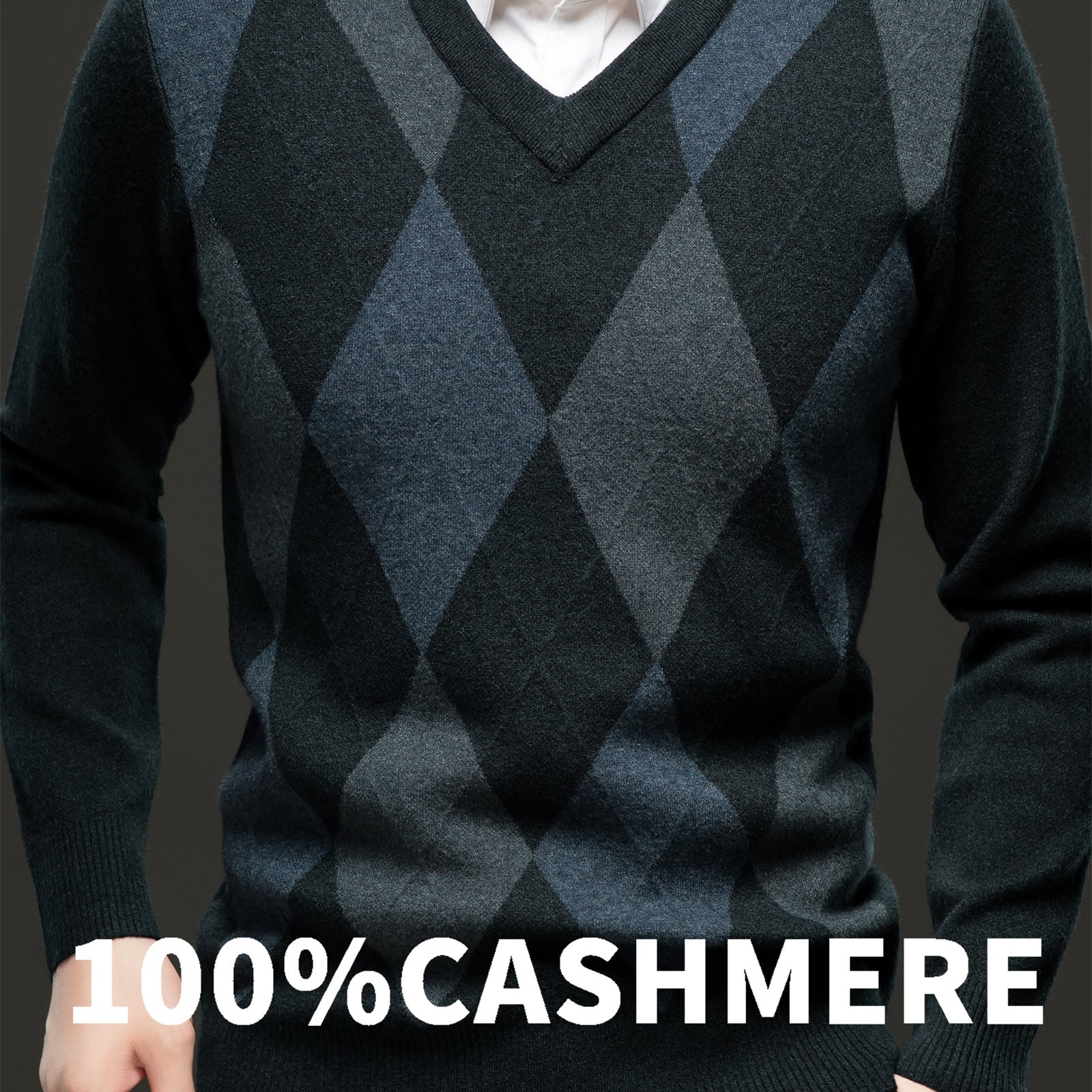 TEMU Tswx 100% Autumn Winter Knit 3d Solid Color V-neck Sweater, Basic Pullover Sweater For Men, Men's Fashion Long Sleeve Top, Co-winning