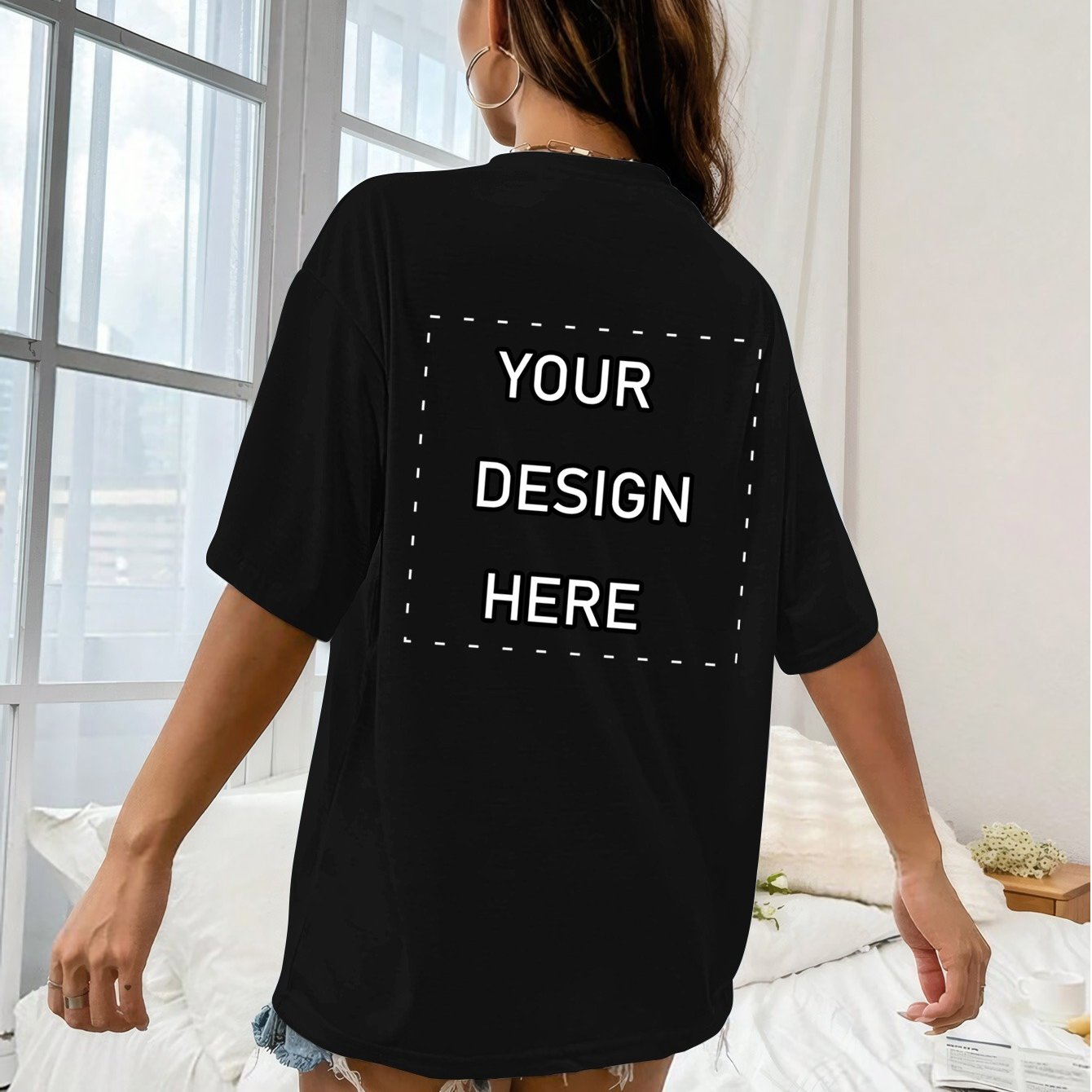 TEMU Plus Size, Personalized Customized T-shirt, Women's Top, Customizable With Photos/logo/patterns/text, Etc., Team Wear, Family Outfits, Couple
