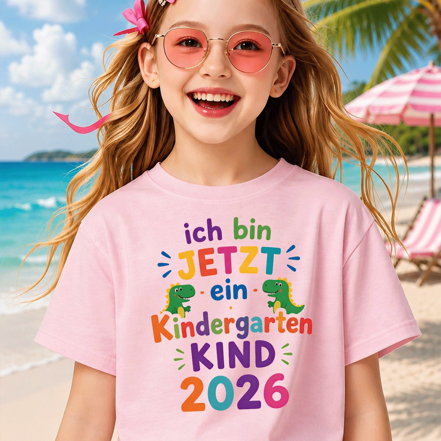 Image of Kindergarten Child 2026 To Kindergarten, Daycare (1) For Boys Girls Kids Children T-shirt, Kids' Summer Beach Vacation T-shirt- Breathable Boys And Girls Resort Wear