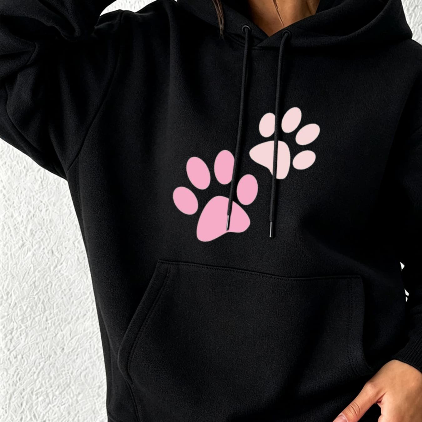 Image of Autumn Winter New Hoodie For Women Loose Fit Casual Pullover With Print Pattern Warm Comfortable Daily Wear Sport Fashion Trend