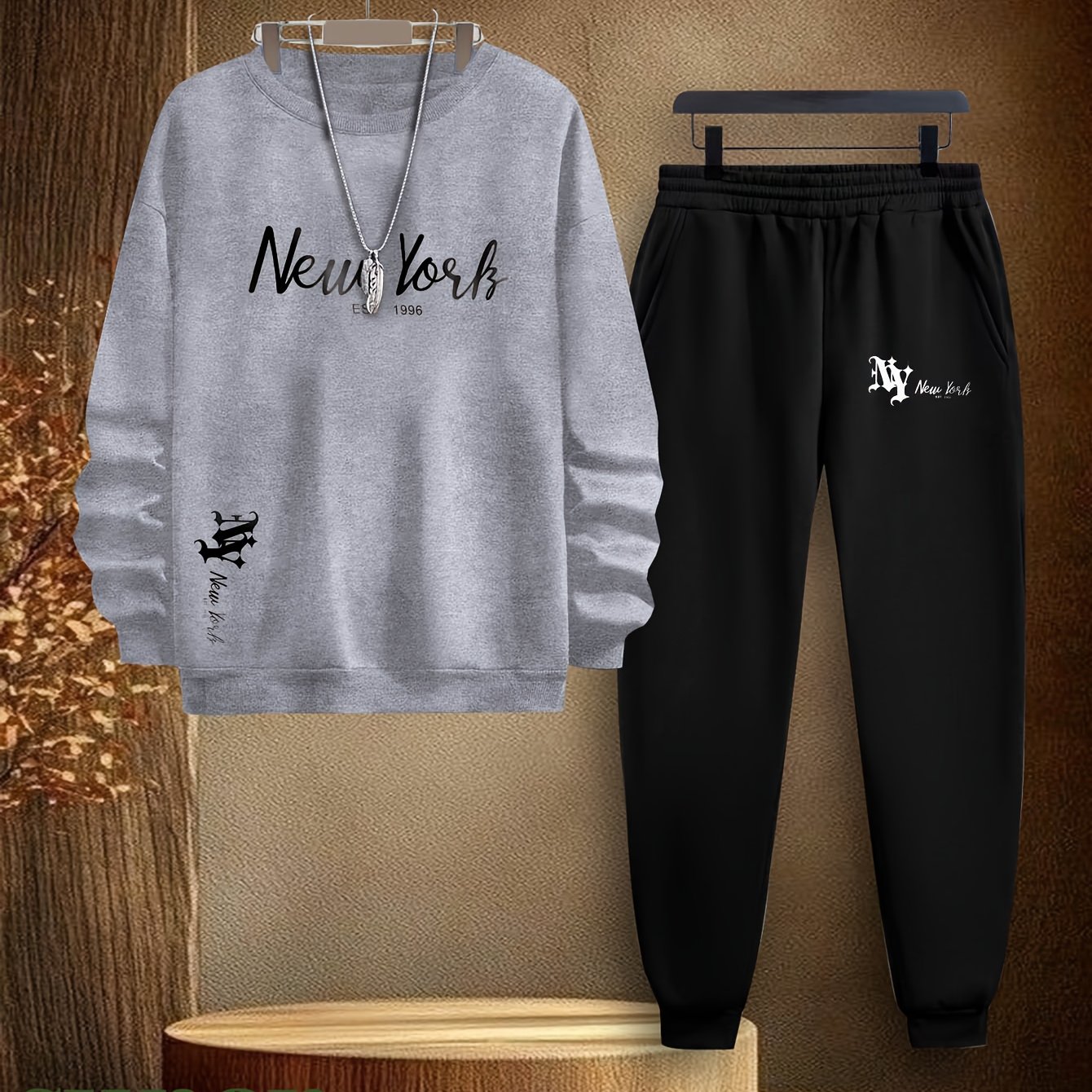 TEMU Trendy: Creative New Style Casual Sportswear For Middle And Older Kids, Autumn/winter Collection - Versatile Round Neck Sweatshirt With English