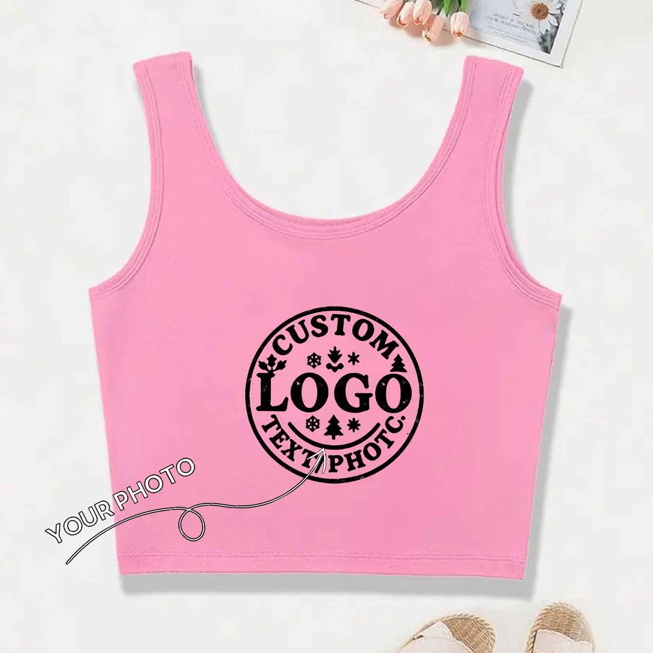 TEMU [customized] Women's Elegant Pattern And Text Band Printed Sleeveless Vest, Casual Size New Clothing In Large Quantities, Sleeveless Machine