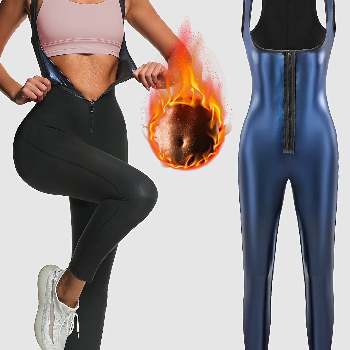 Image of Women's Sauna Sweat Suit, Women's Sweat-inducing Yoga Bodysuit, And Fitness Sexy Yoga Bodysuit Pants, Sweat-inducing Shapewear, Body Shaper Bodysuit, European And Sports Bodysuit