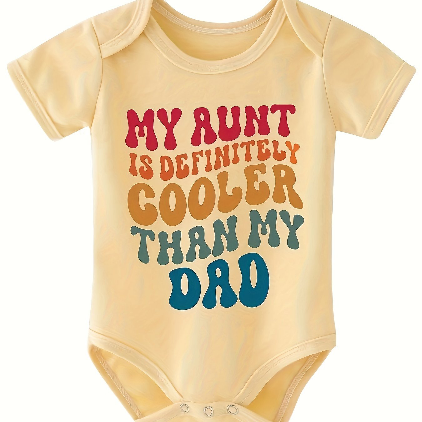 Image of My Aunt Is Cooler Than My Dad New Baby Jumpsuit Short-sleeved Newborn Jumpsuit Pregnancy Gift Boys And Girls Triangle Jumpsuit, For Outdoor, Halloween