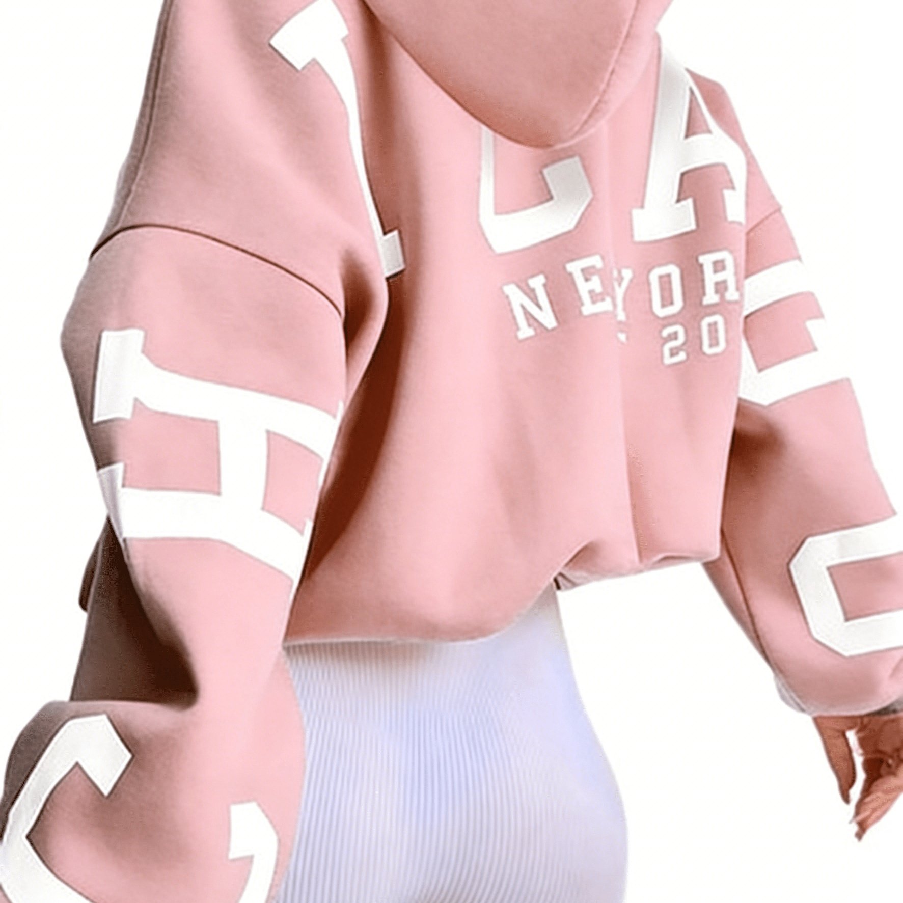 TEMU Graphic Print Hoodie, Drawstring Casual Hooded Sweatshirt For Winter And Fall, Women's Clothing