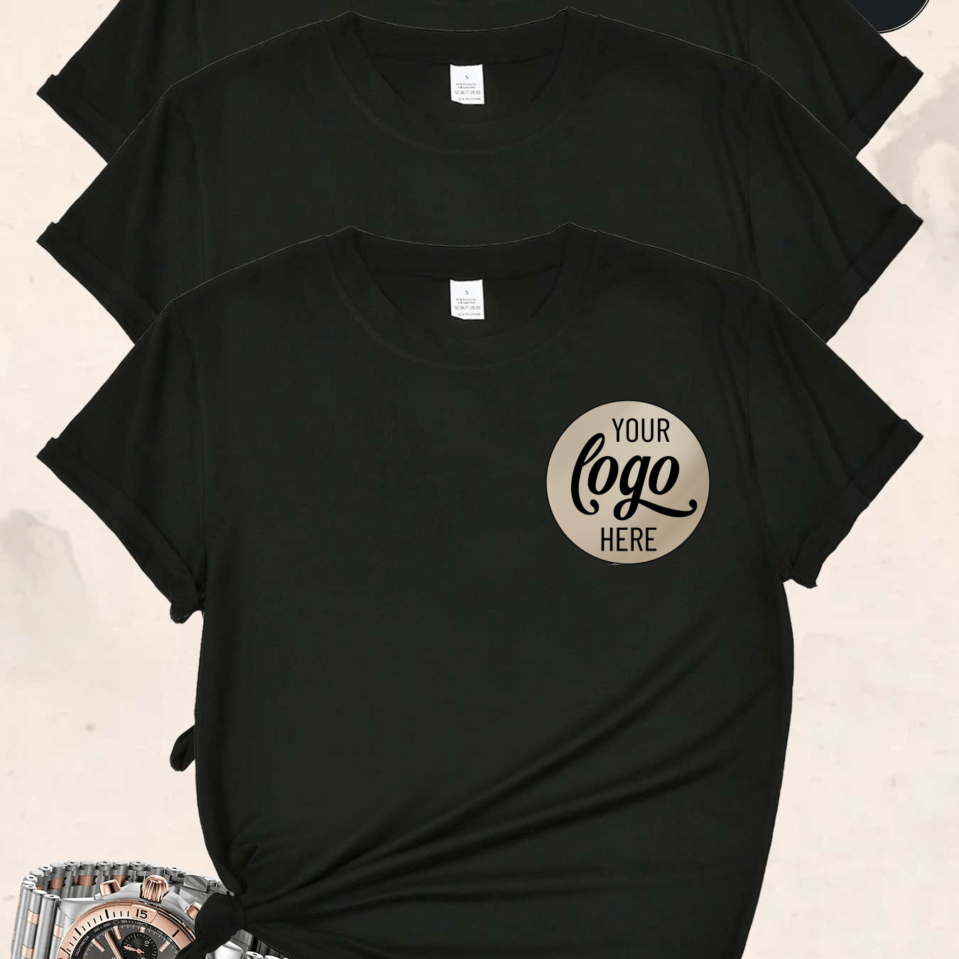 E-shop Personalisierte 3-teilige T-Shirts mit leichter Elastizität, geeignet für Unternehmen, Hotels und Team-Events. anpassbar, kurzärmelig, lässig,