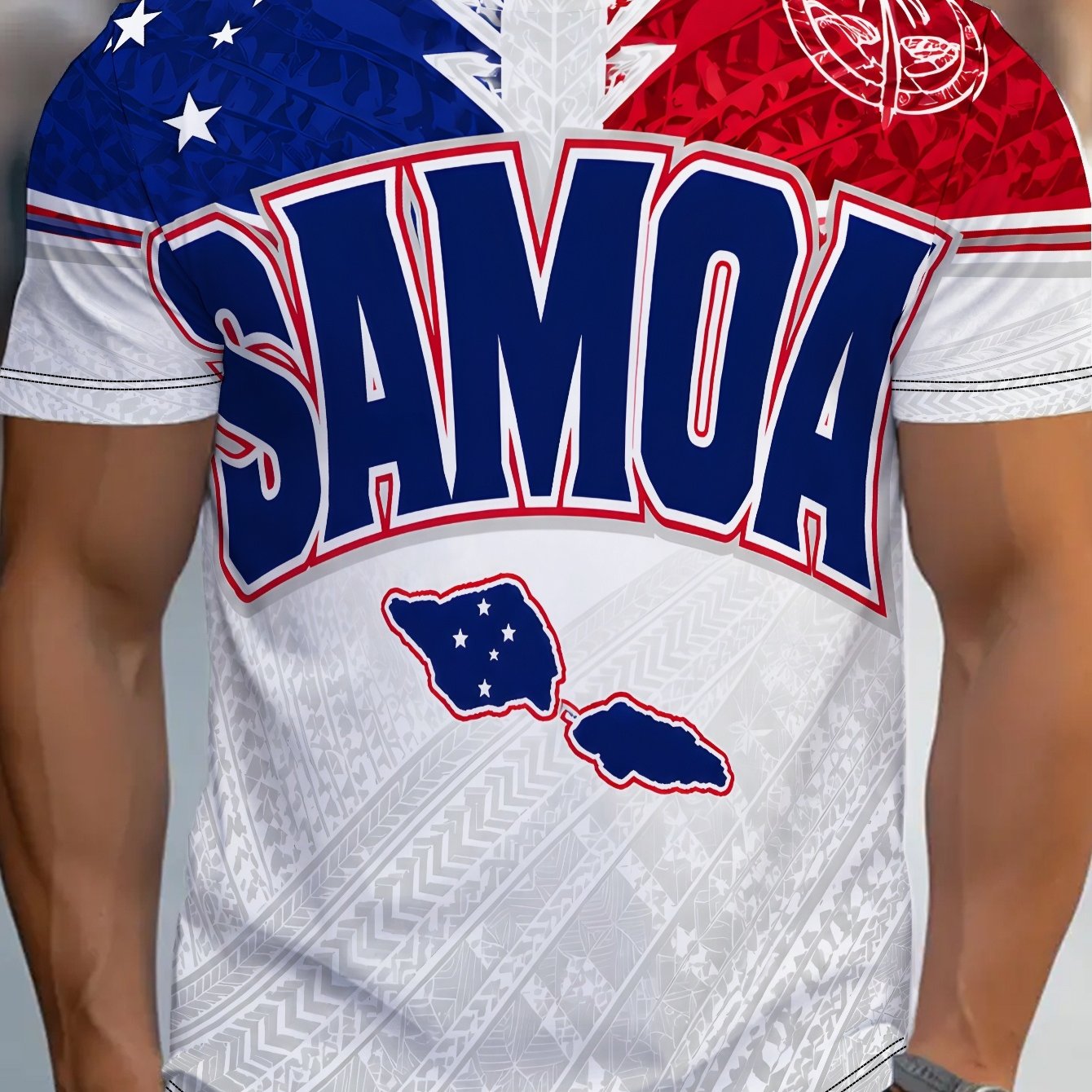 TEMU Patterns Samoa Patriotic Island Graphic Casual Men's Sports T-shirt