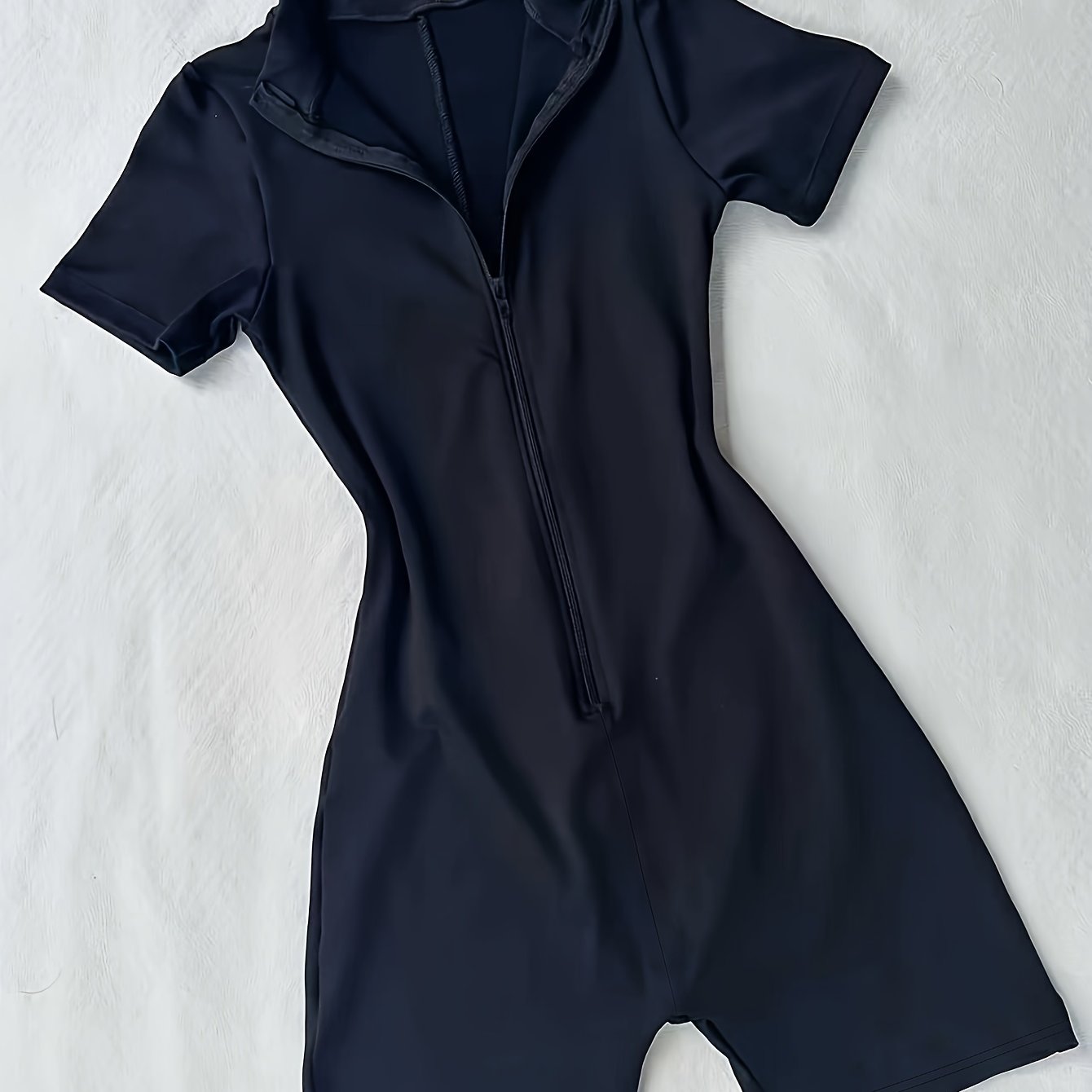 TEMU Y2K Estilo Entallado con Cremallera | Cuello , Color Sólido, Largo Midi, Cortas, Para Adultos