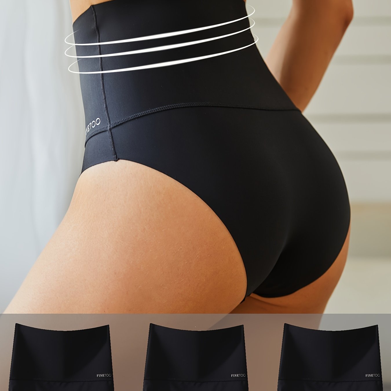 High Waist Solid Briefs Comfy Seamless Slimming Intimates - Temu